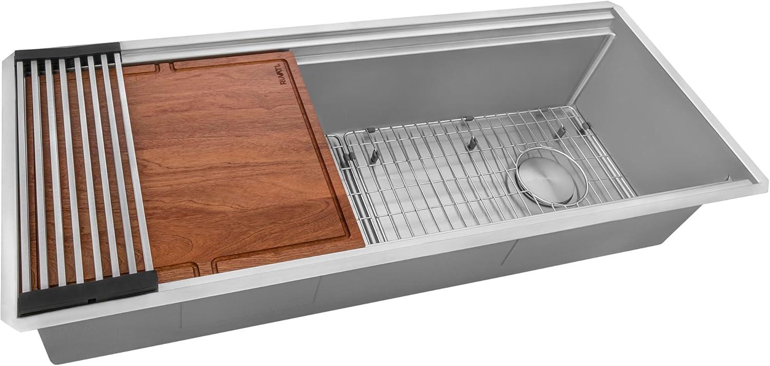 Ruvati 45-inch Stainless Steel Workstation Two-Tiered Ledge Undermount Kitchen Sink