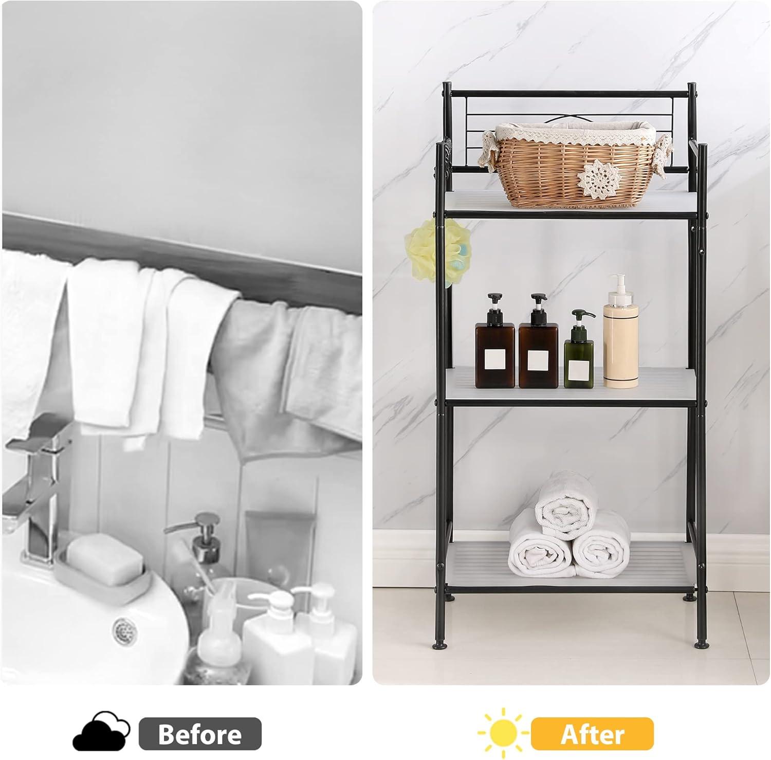 Black Adjustable 4-Tier Metal Wire Storage Shelf