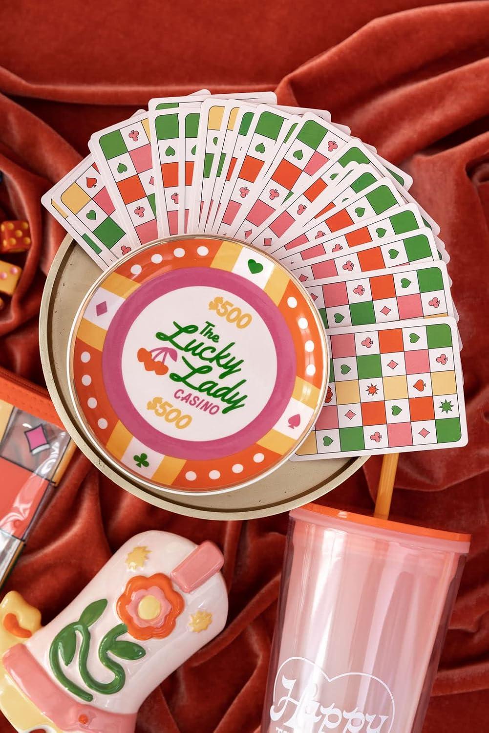 Colorful Waterproof Playing Cards with Plastic Storage Case