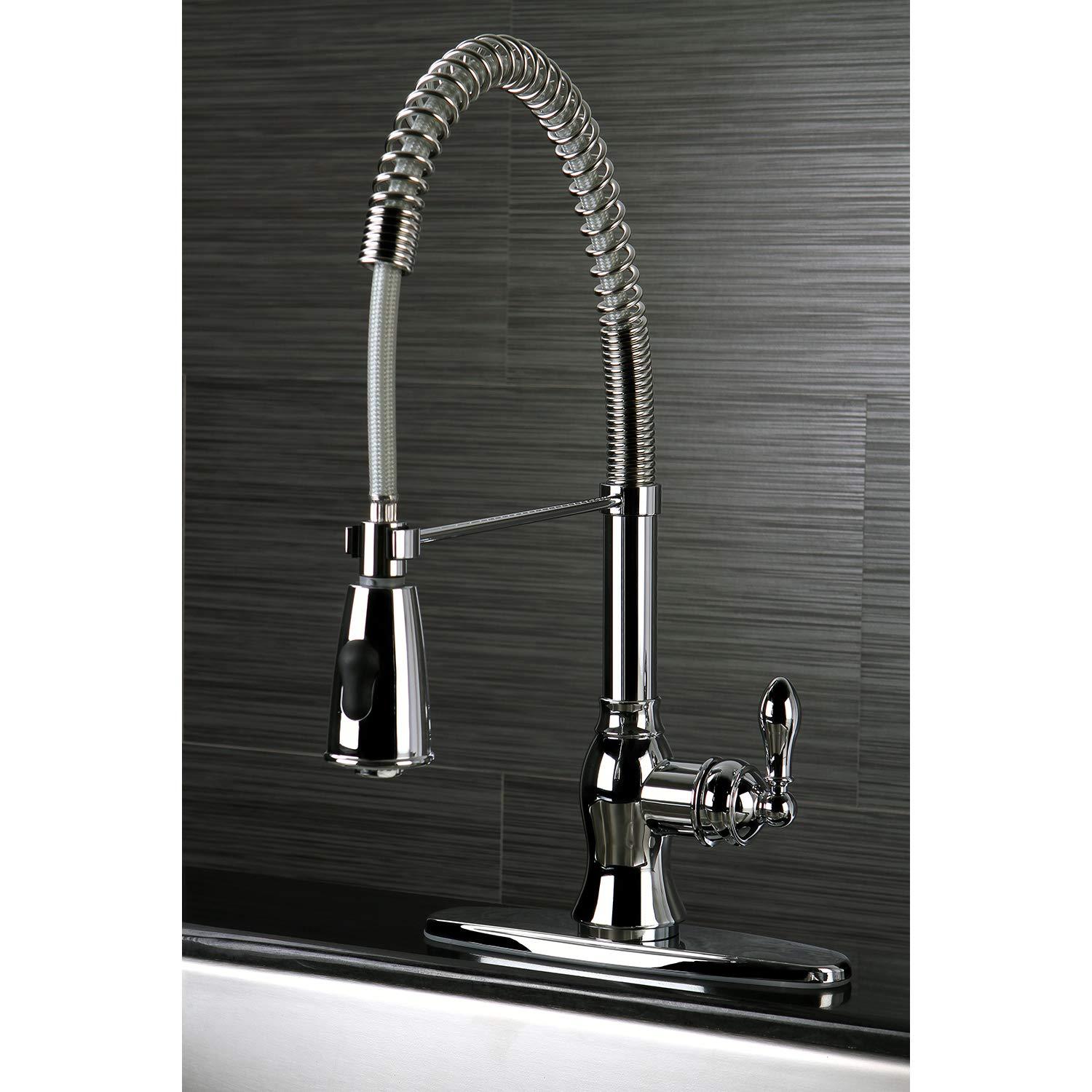 Kingston Brass GSY8891ACL Kingston Brass American Classic Single-Handle 1-or-3 Hole Deck Mount Pre-Rinse Kitchen Faucet