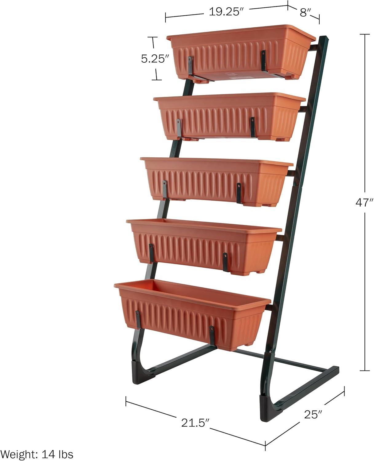 Pure Garden 5 Tier Vertical Planter Raised Garden Beds, Terracotta