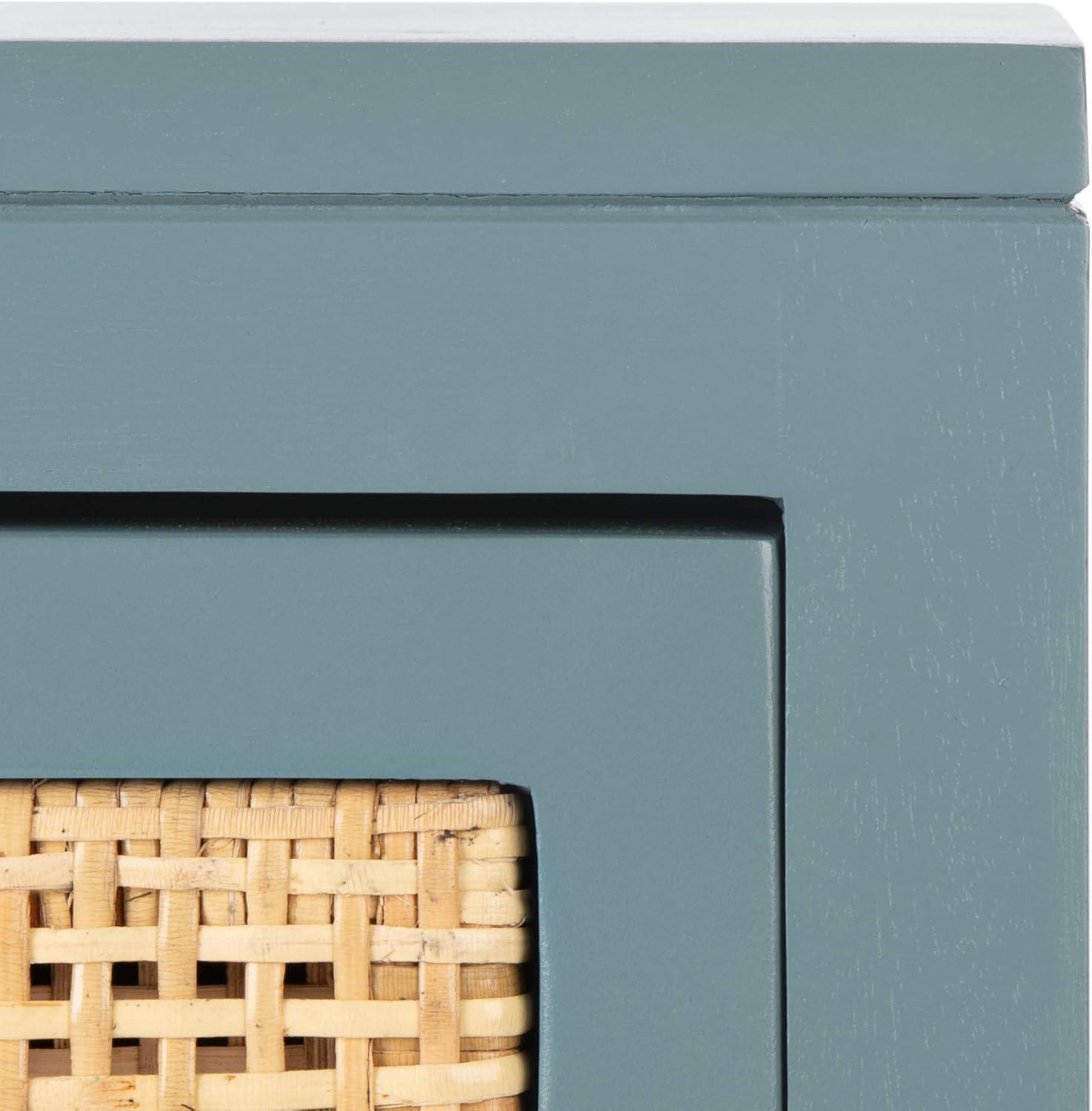 Dave 1 Drawer 1 Door Nightstand - Blue Grey/Natural - Safavieh.