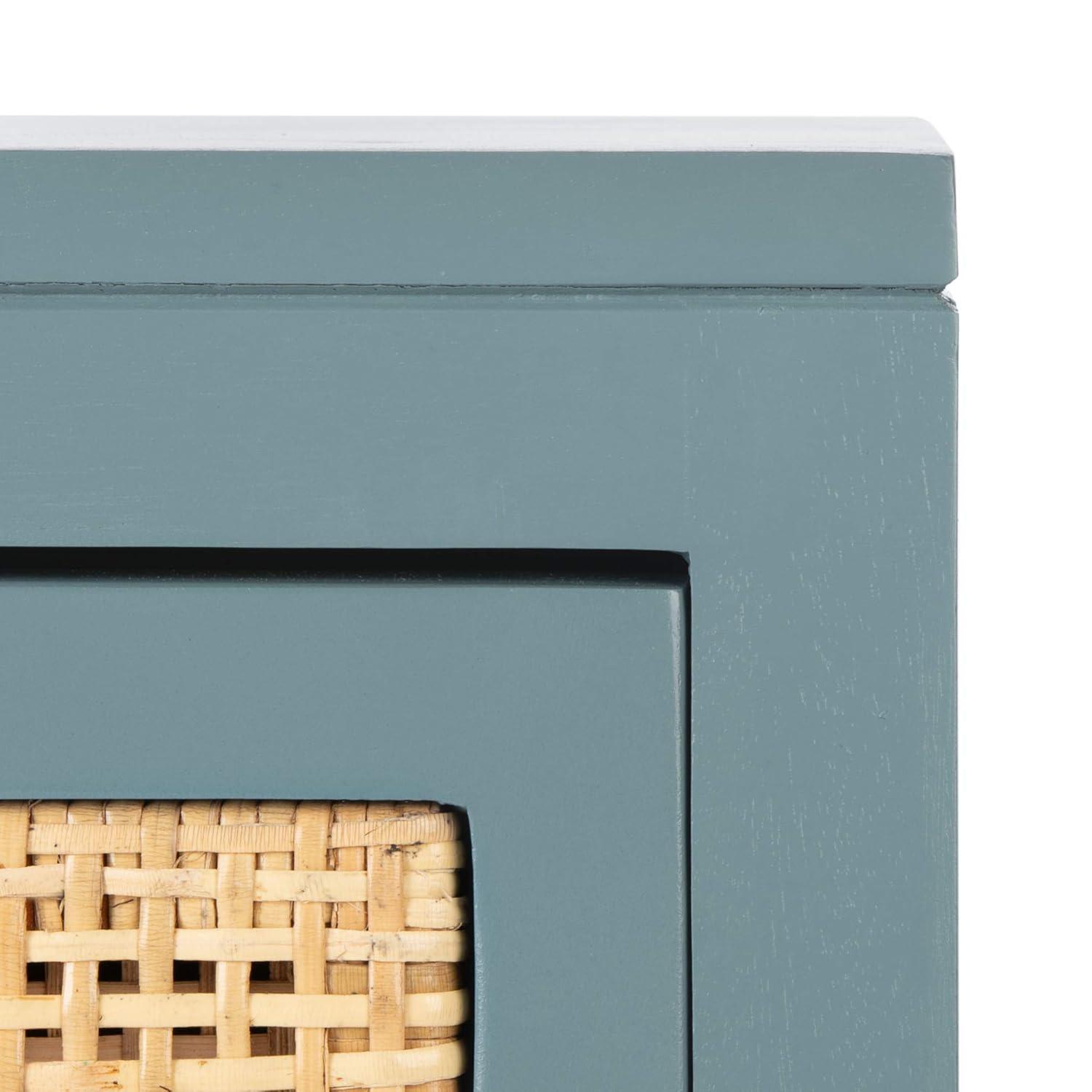 Dave 1 Drawer 1 Door Nightstand - Blue Grey/Natural - Safavieh.