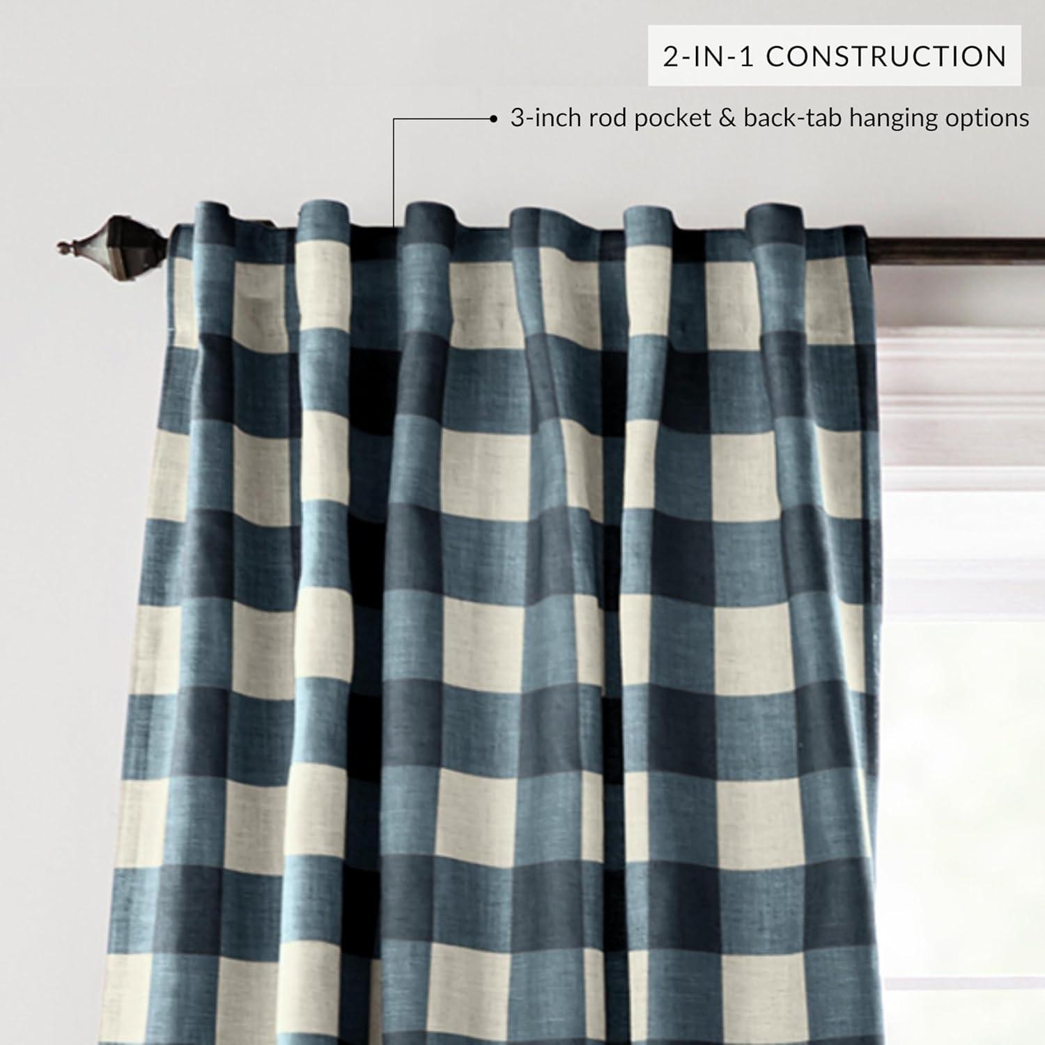 Grainger Gray Linen Blend Blackout Window Curtain Panel 52"x95"