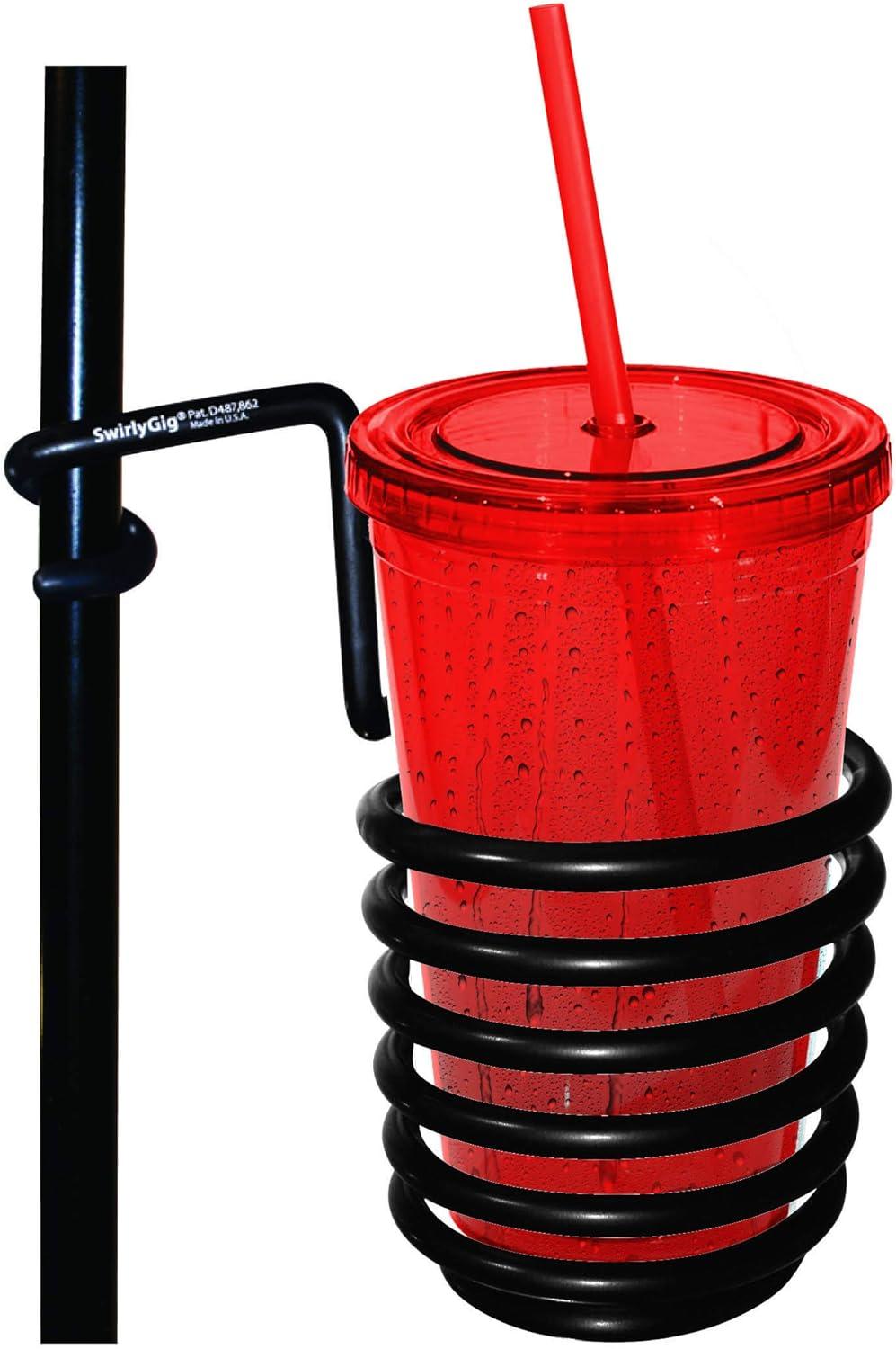 SwirlyGig SG1000 Original Drink Holder in Black for 0.5 in. Tubing