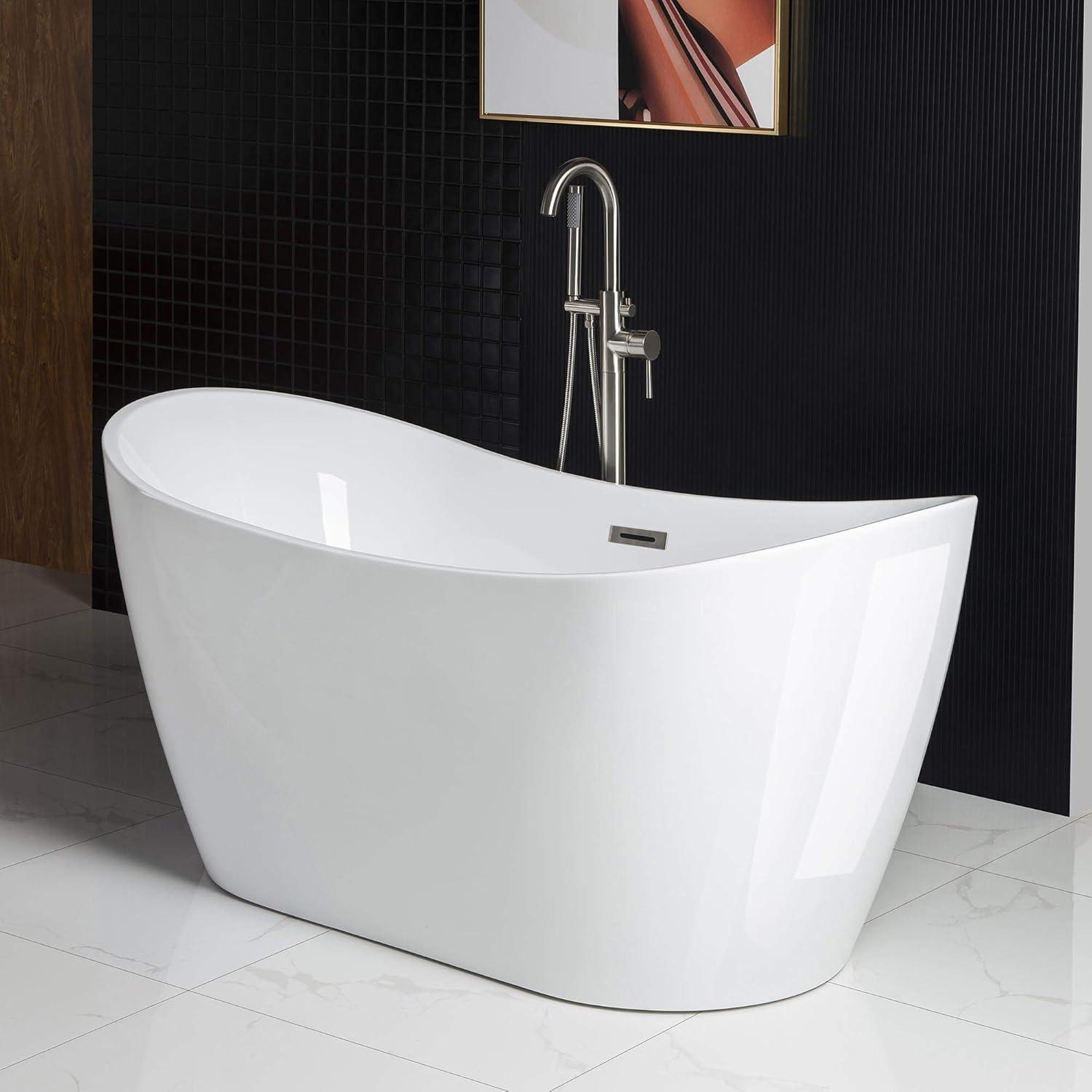 59" x 29" Freestanding Soaking Acrylic Bathtub