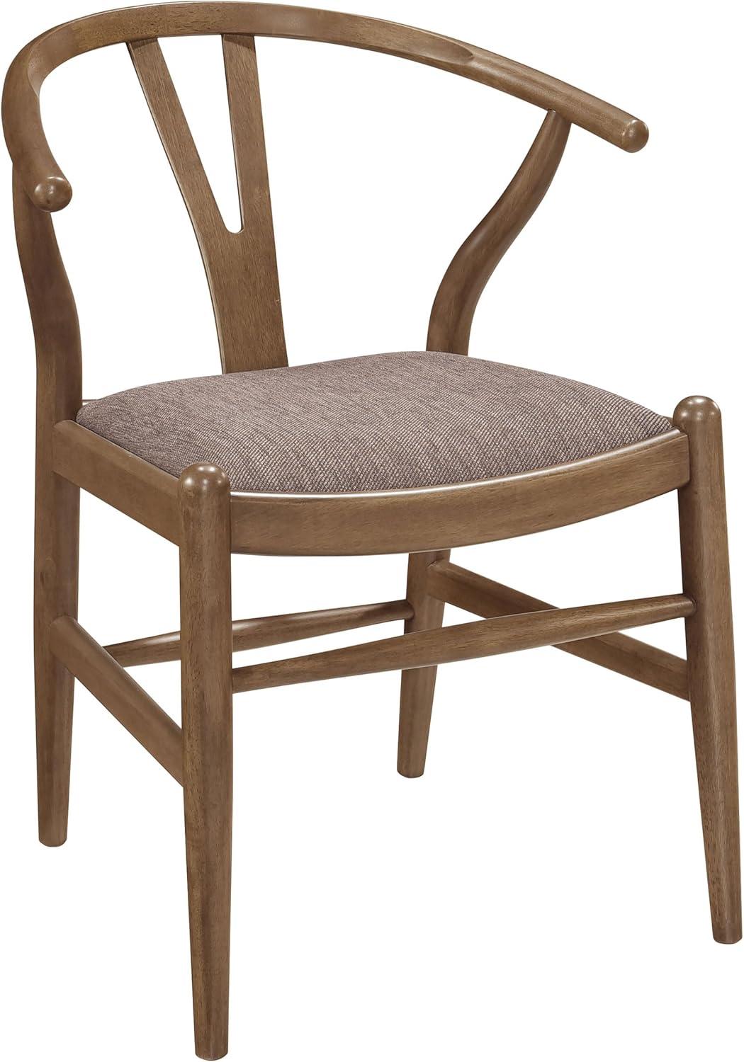 Dinah Danish Y-Shaped Back Dining Side Chair Walnut And Brown (Set Of 2)