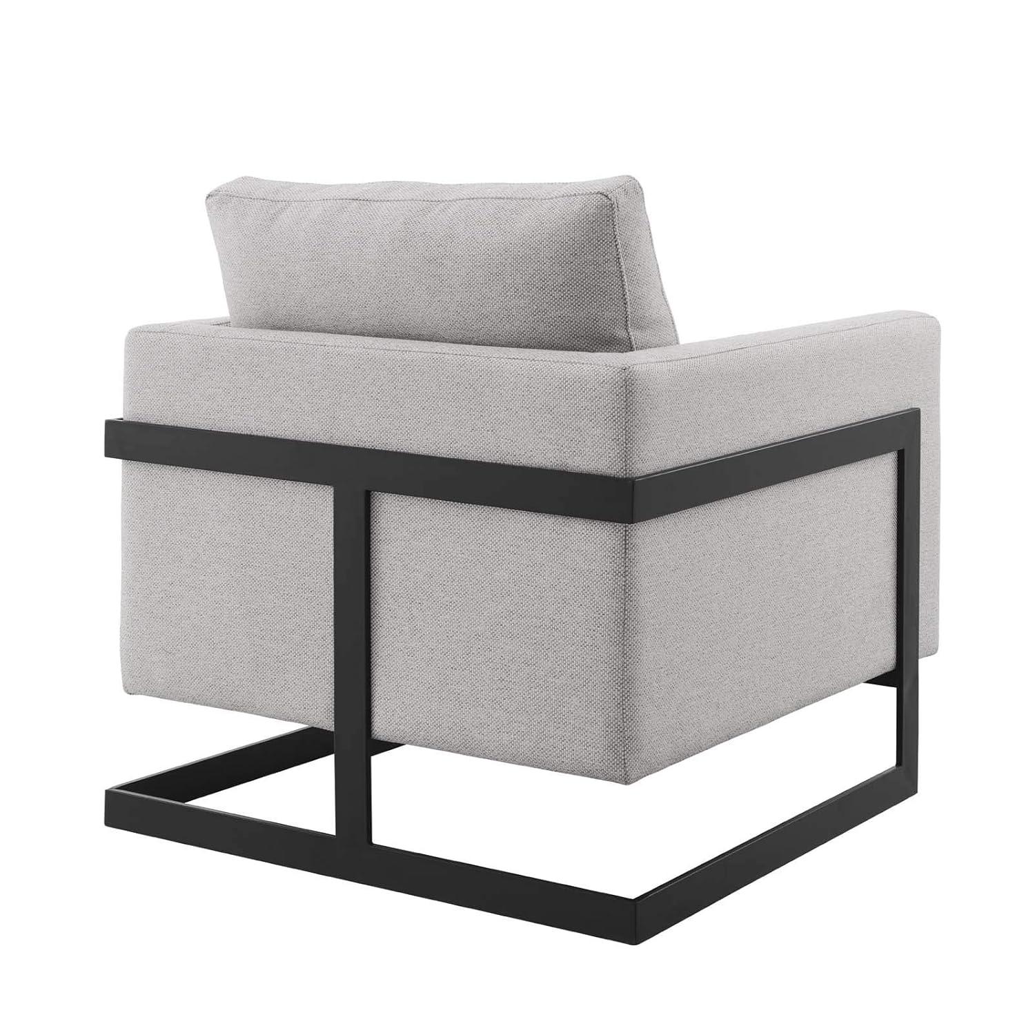 Posse Upholstered Fabric Accent Chair Black Camel