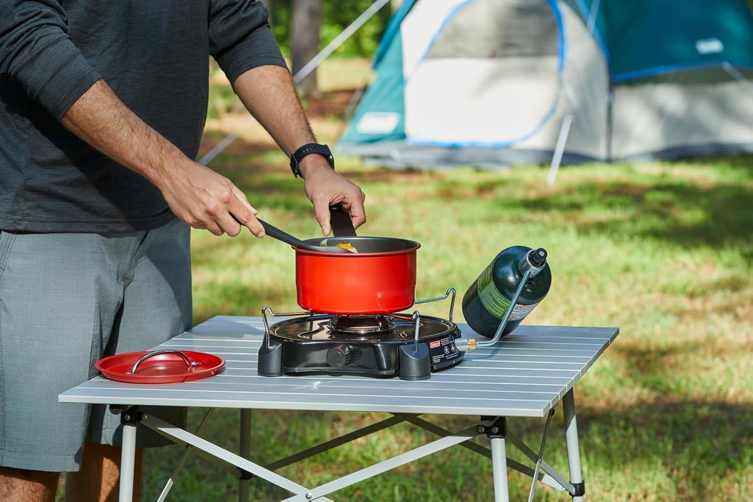 Black Compact Single Burner Gas Camping Stove