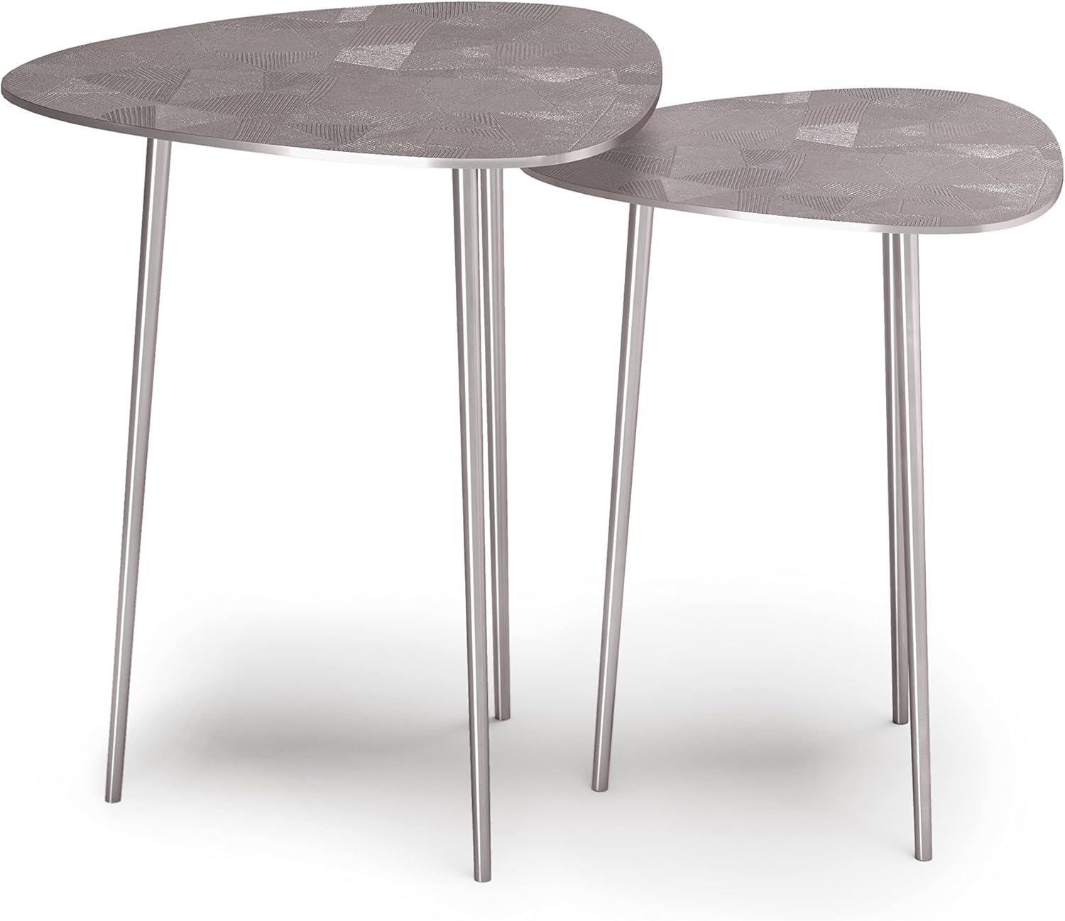 Shelton 2 Pc Metal Nesting Table in Nickel