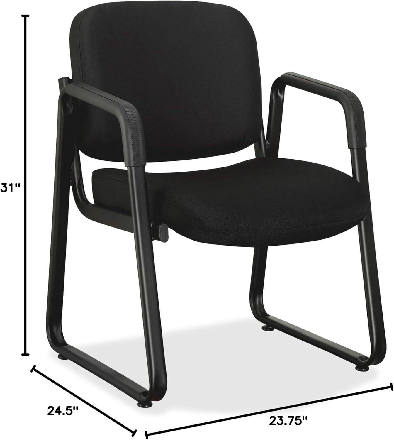 Lorell Guest Chair 24-3/4"x26"x33-1/2" Black Fabric 84576