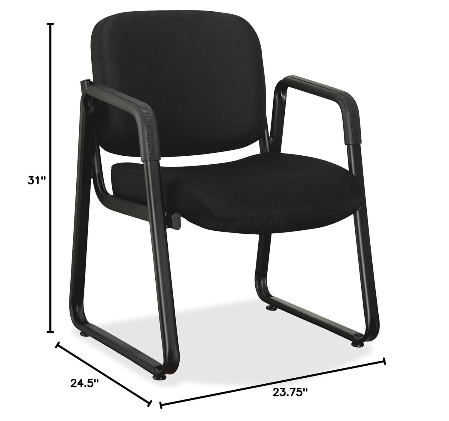 Lorell Guest Chair 24-3/4"x26"x33-1/2" Black Fabric 84576