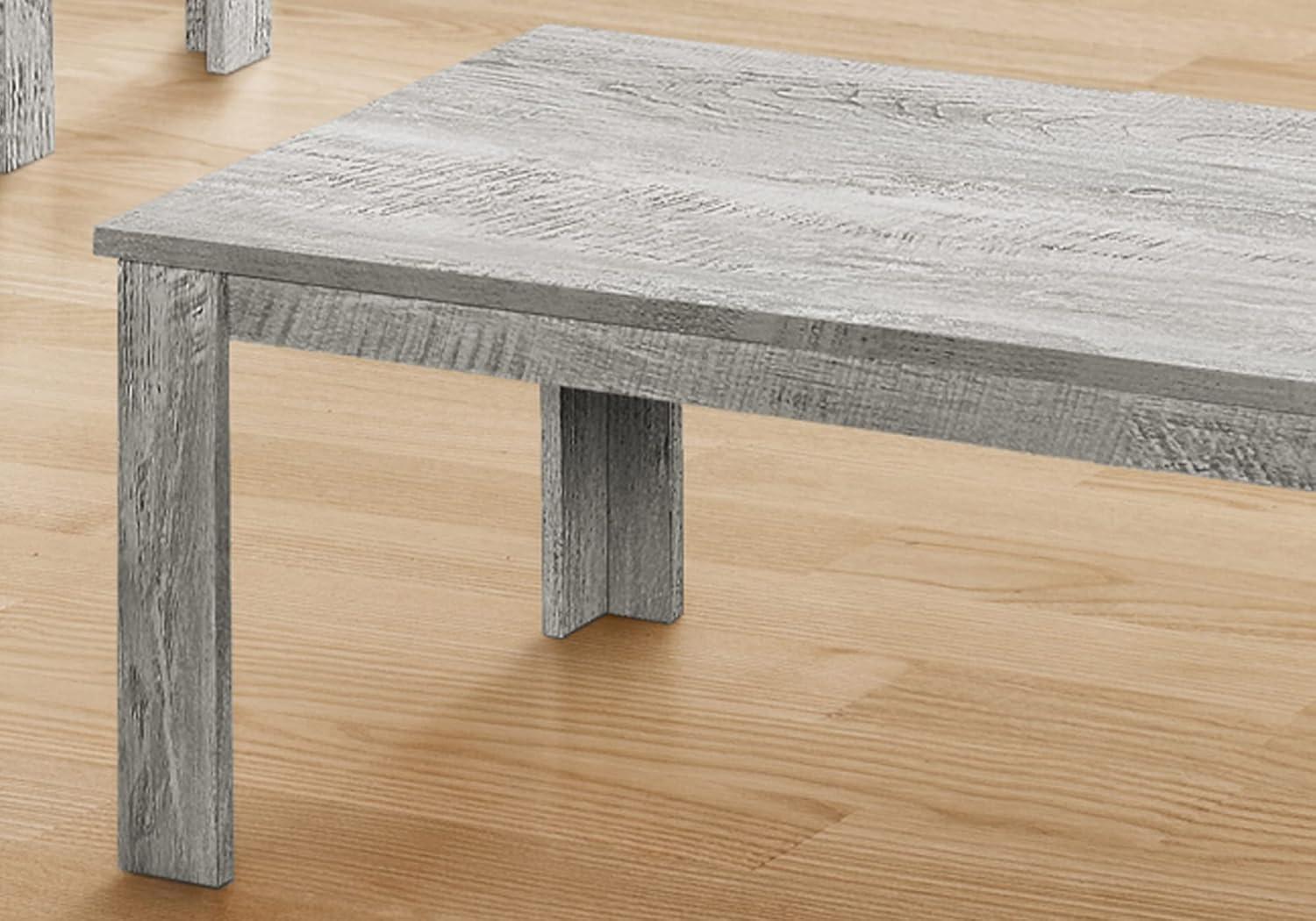 Monarch Specialties Table Set 3Pcs Set Coffee End Side Accent Living Room Laminate Grey Transitional