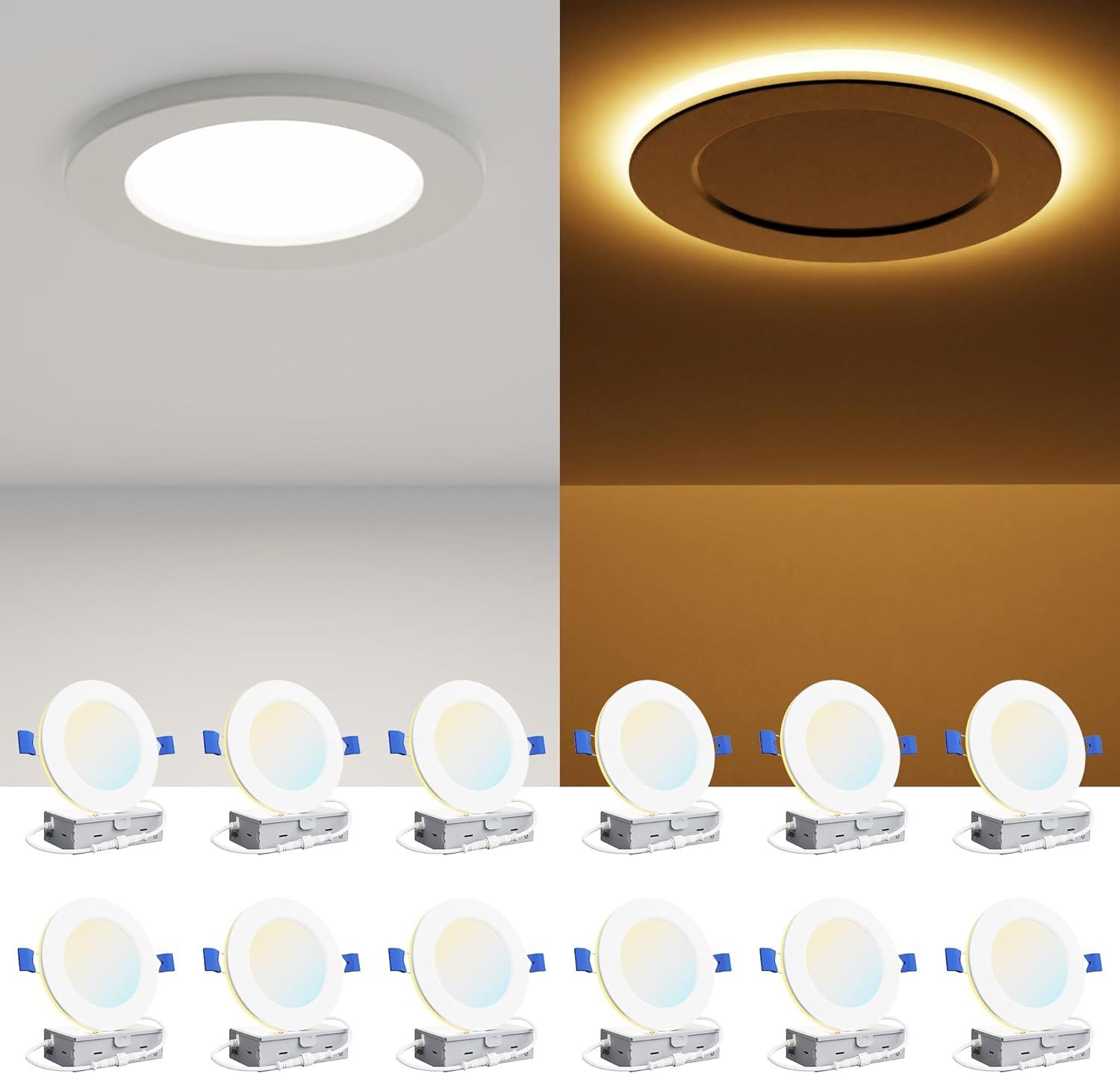 White 4-Inch Dimmable LED Recessed Ceiling Light Pack