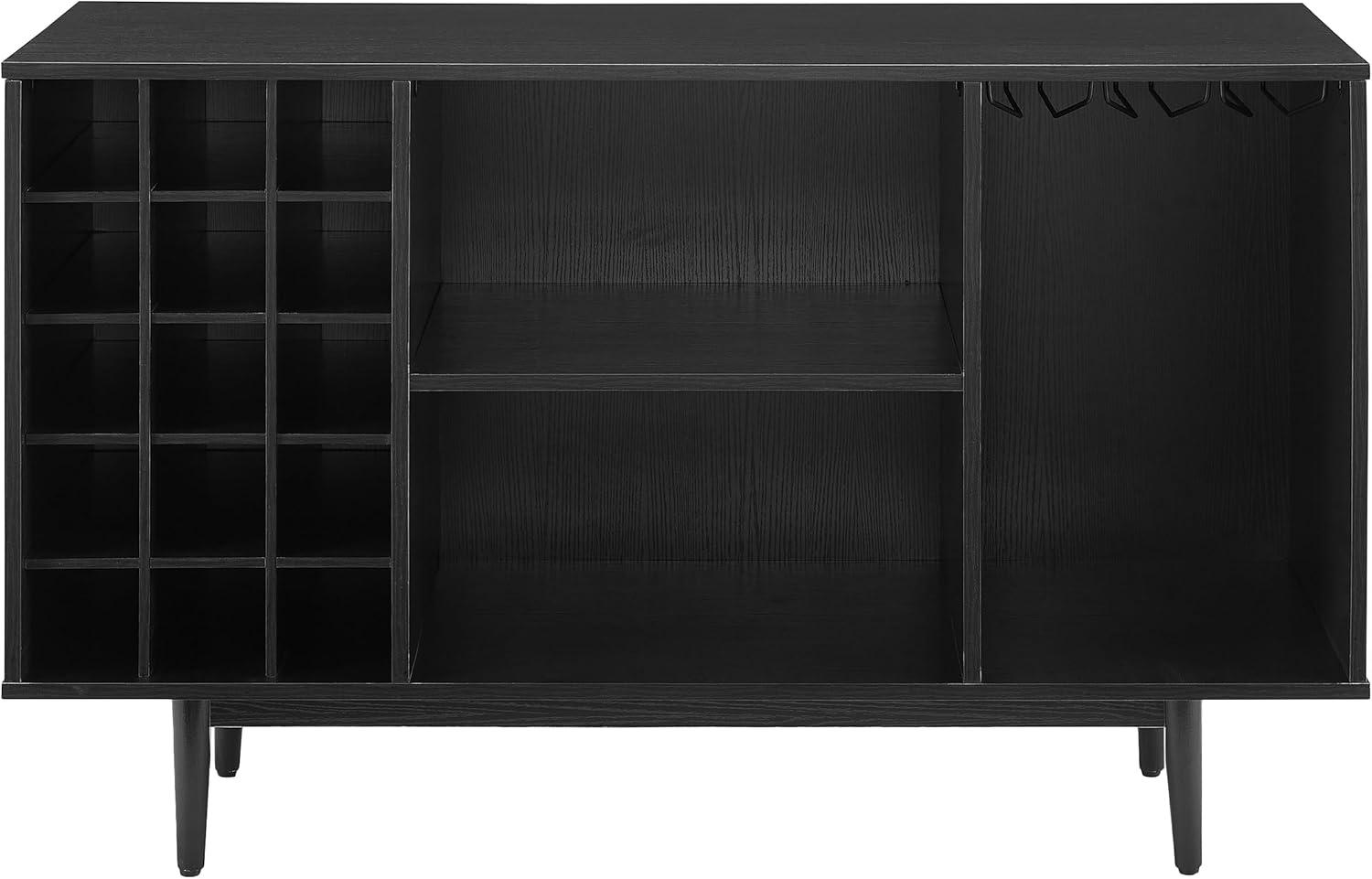 Liam Black Mid-Century Modern Wine Storage Sideboard