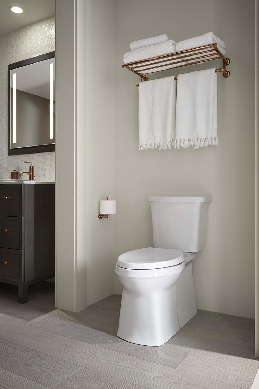 Purist® 24" Hotelier Metal Wall-Mount Bathroom Shelf, Towel Holder