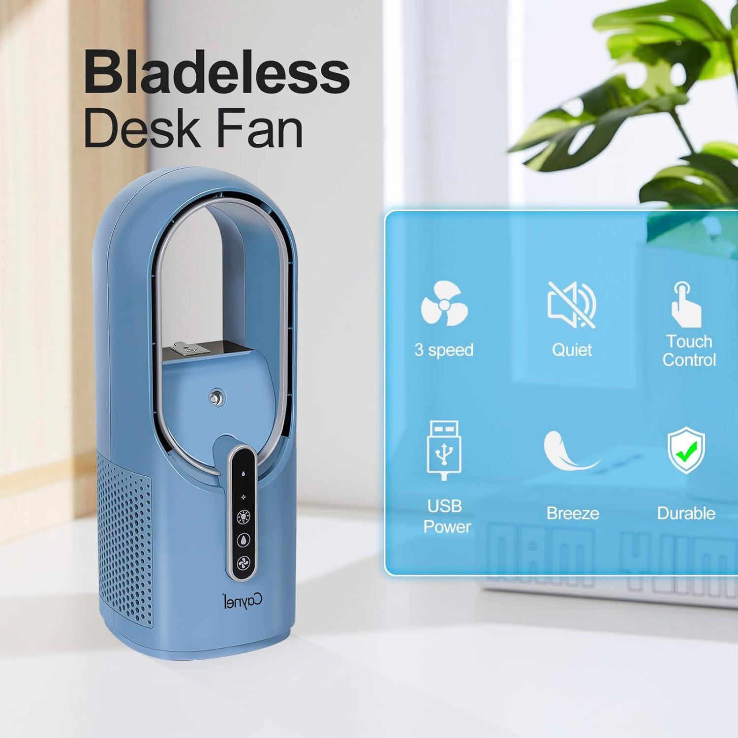 CAYNEL CAYNEL 11.8 Inch Portable Bladeless Desktop Personal Fan