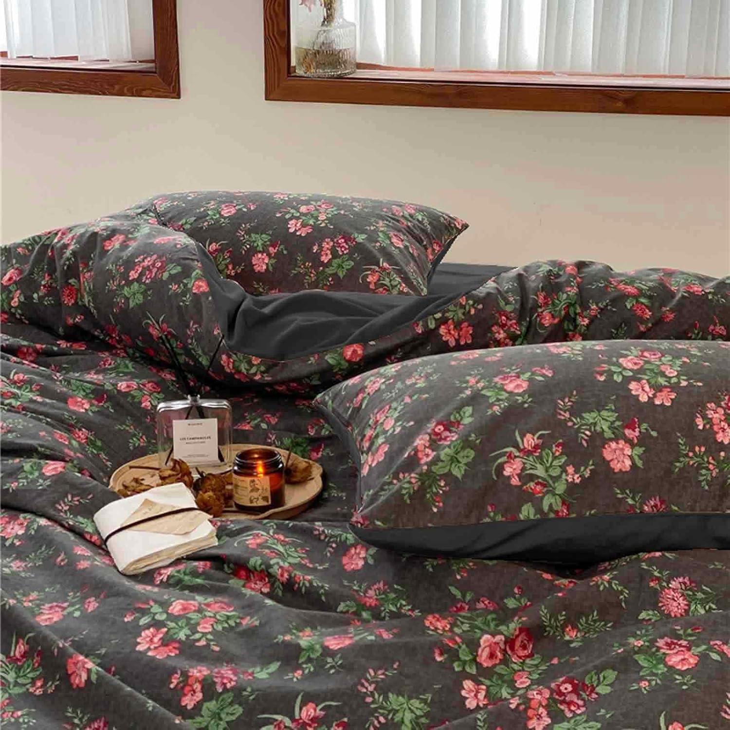 Nanko Bedding Duvet Cover Set Queen, 3 Pieces – 800-Thread Floral Microfiber Down Comforter Quilt Cover Zipper & Tie for Women & Men’s Bedroom, Luxury Guestroom Decor -Teal