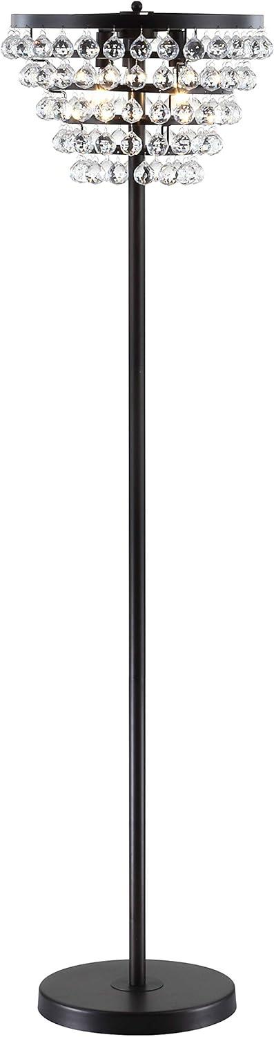 Jemma 60" Bronze/Clear Crystal LED Floor Lamp, Modern Transitional