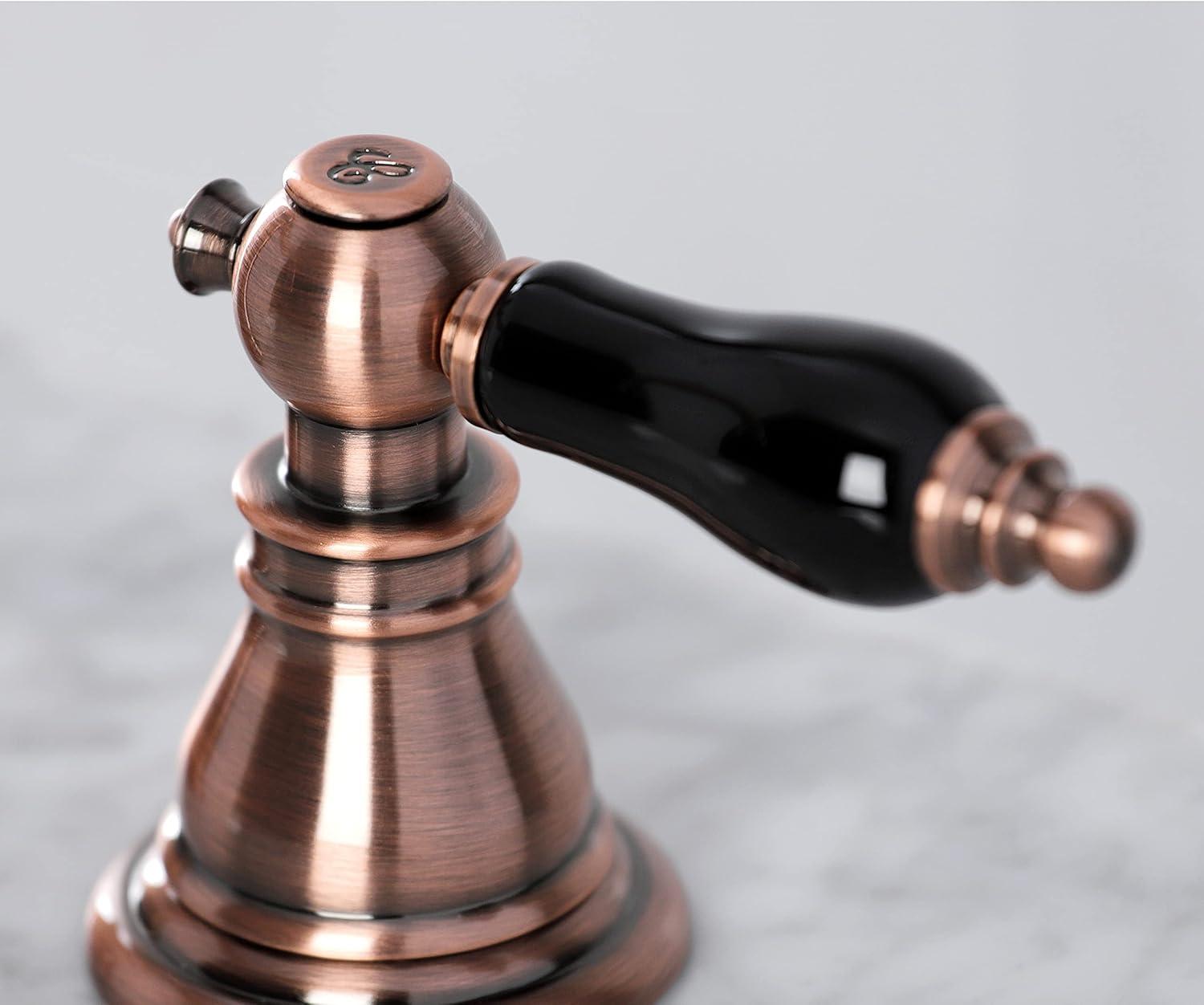 Duchess Antique Copper Widespread Bathroom Faucet with Porcelain Handles