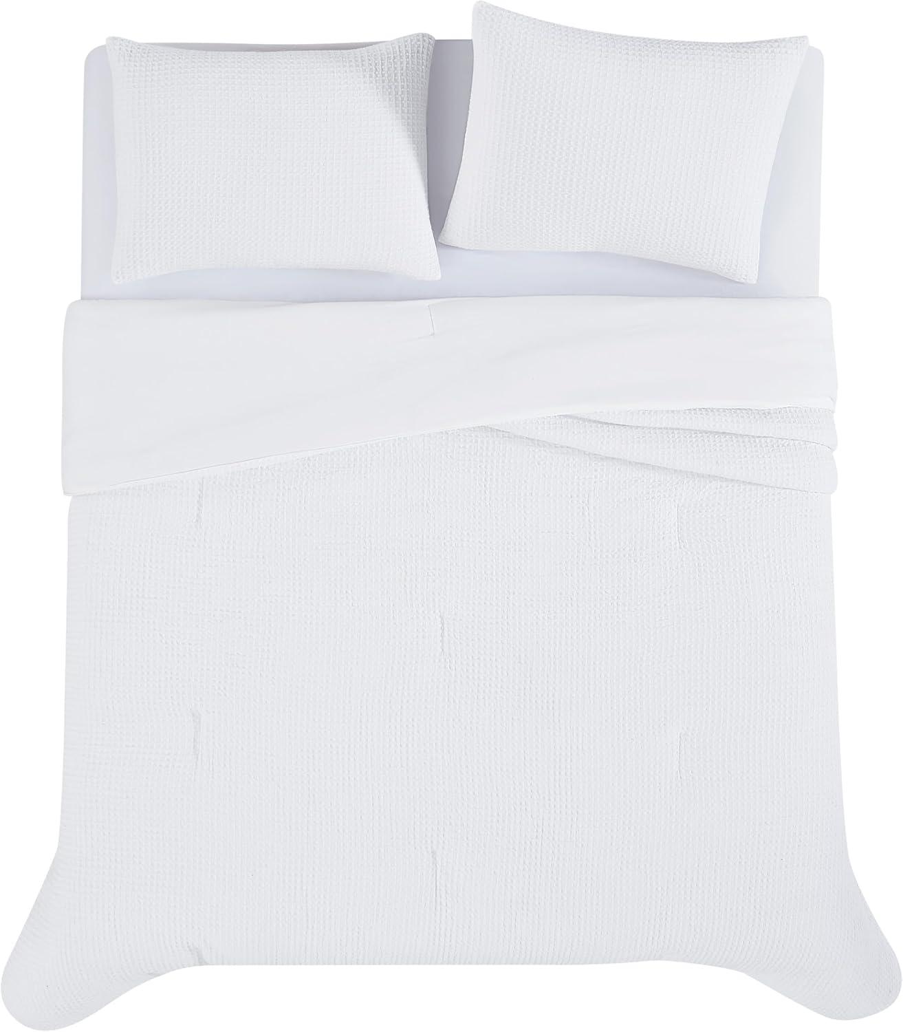 Truly Soft Textured Waffle Weave Comforter Set