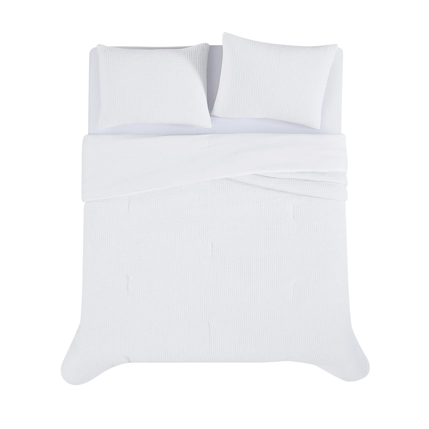 Truly Soft Textured Waffle Weave Comforter Set
