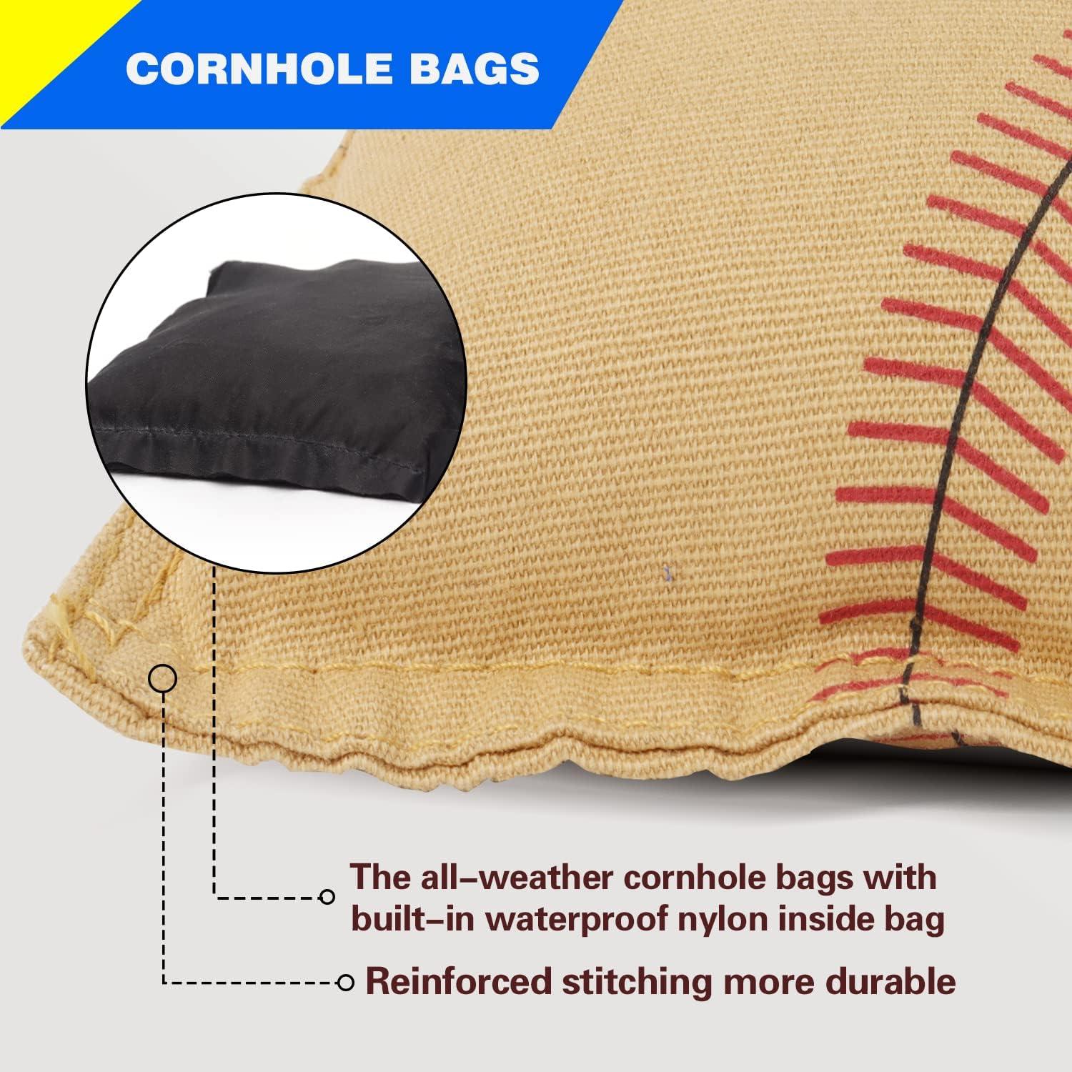 Regulation Size and Weight Cornhole Bean Bags for Cornhole Board Toss Game