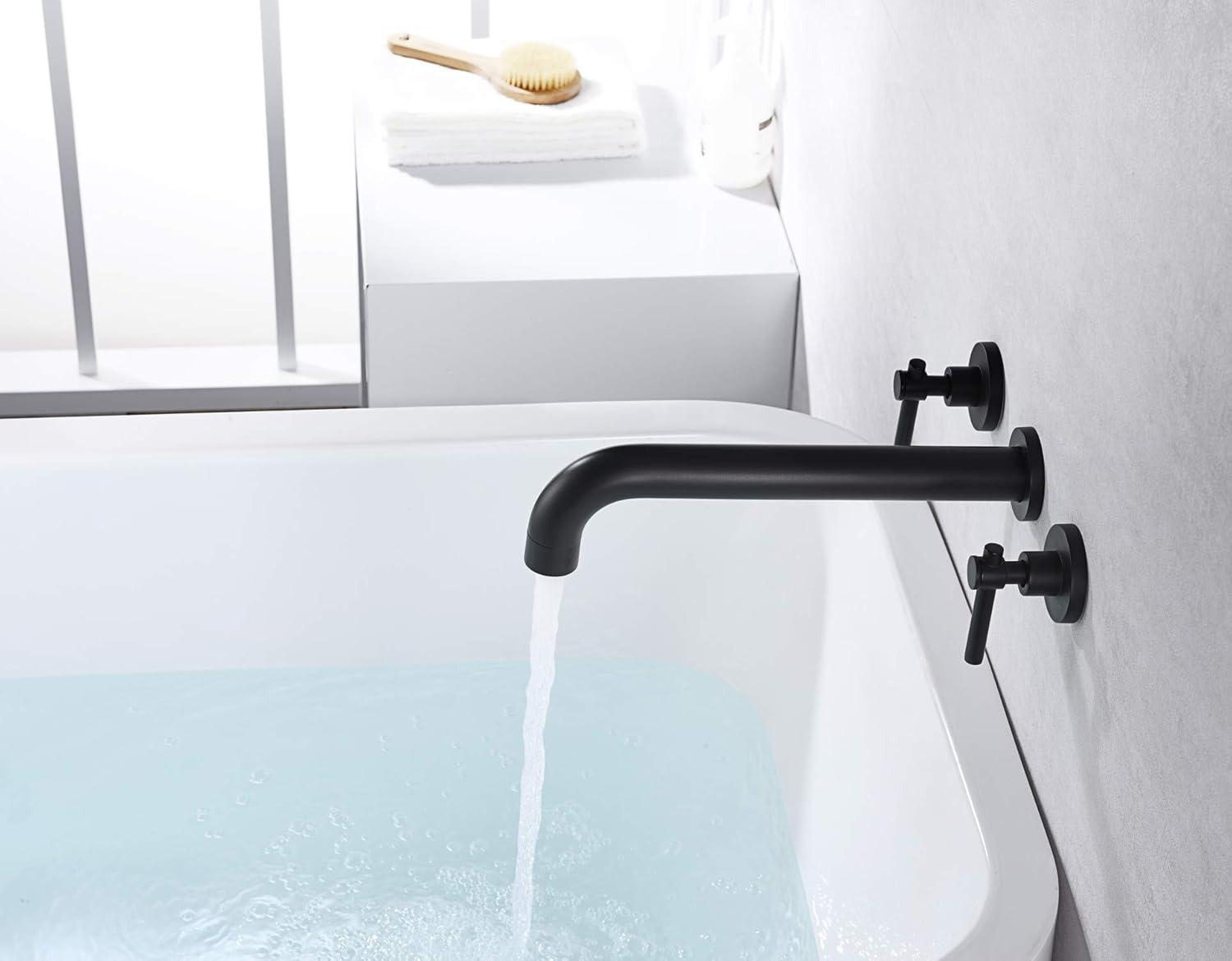 High Flow Rate Extra Long Spout Double Handle Wall Mounted