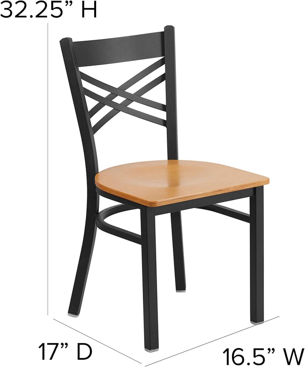 Flash Furniture Black ''X'' Back Metal Restaurant Chair