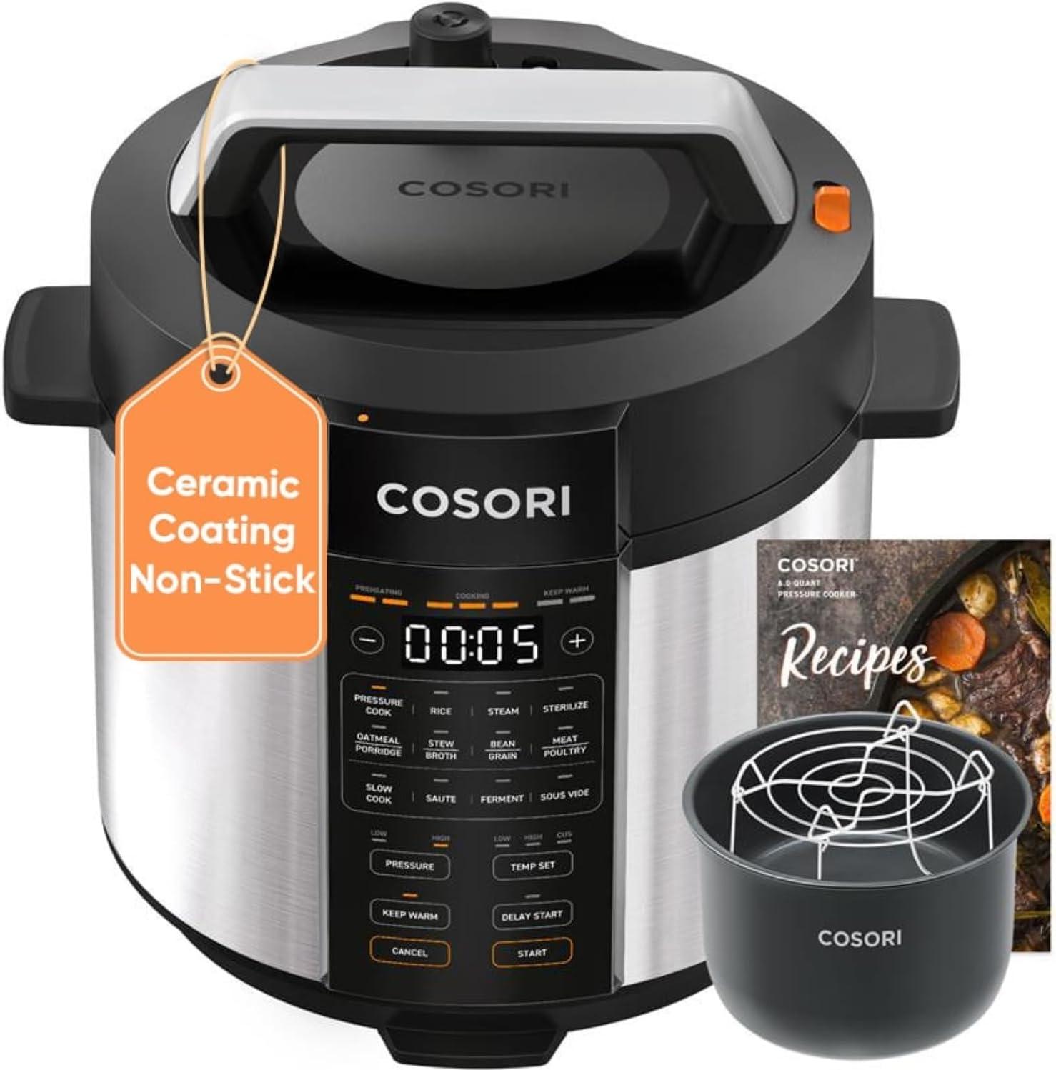 COSORI 6 qt Stainless Steel Electric Pressure Cooker