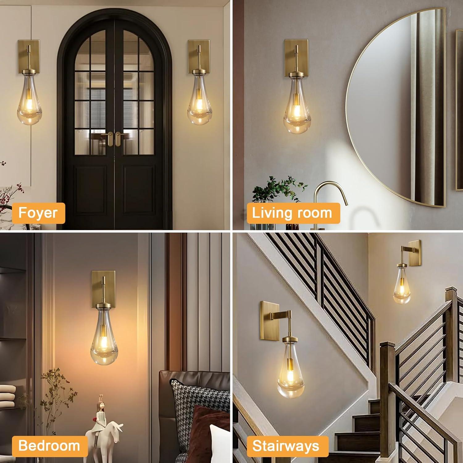 17 Stories Raindrop Thick Crystal Arm Wall Sconce (Set of 2)