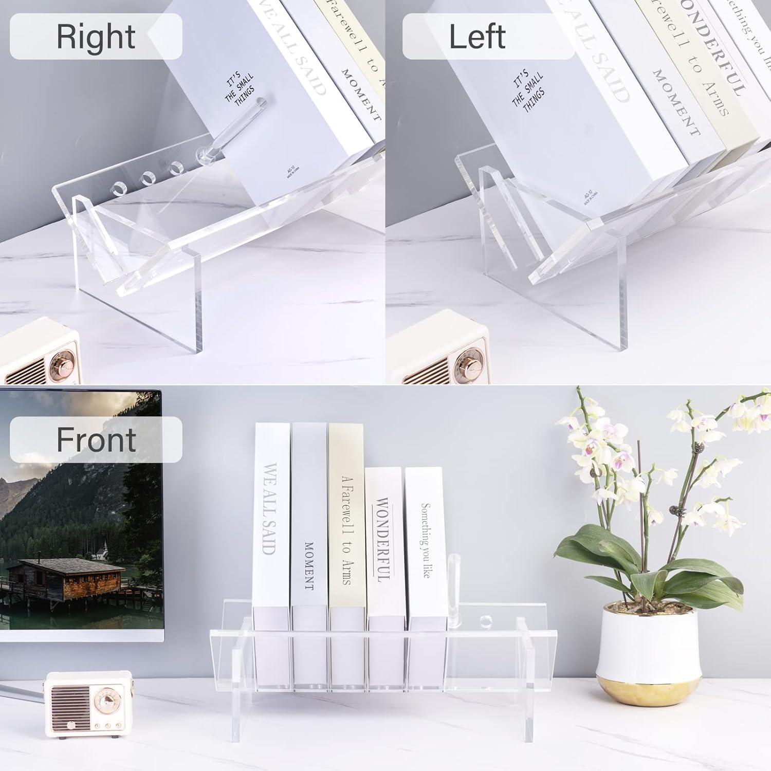 Clear Acrylic Desktop Bookcase with Modern Design