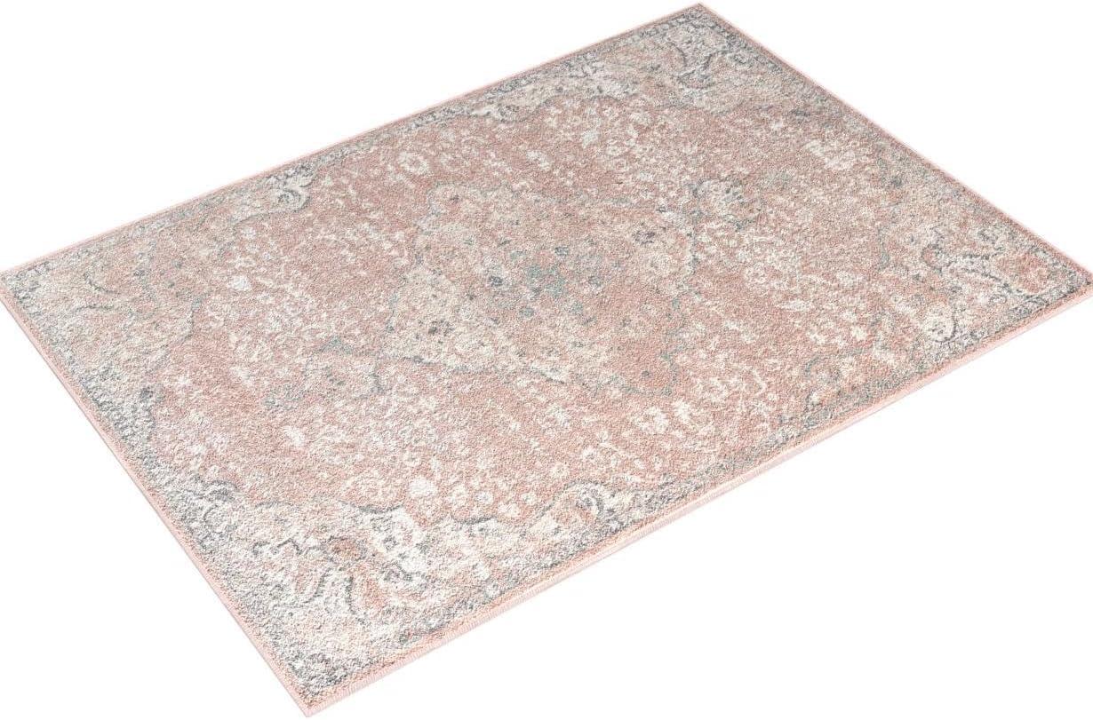 Rugs America Harper HY50B Pink Amaranth Transitional Vintage Living Room Bedroom Nursery Area Rug