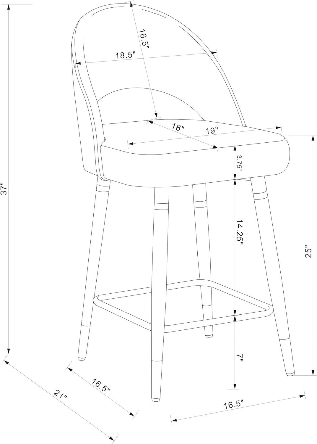 Ellie 5-piece Pedestal Counter Height Dining Room Set Mirror and Black