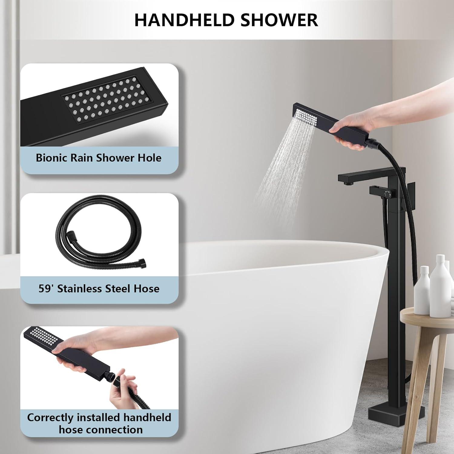 1 Handle Freestanding Tub Filler with Diverter