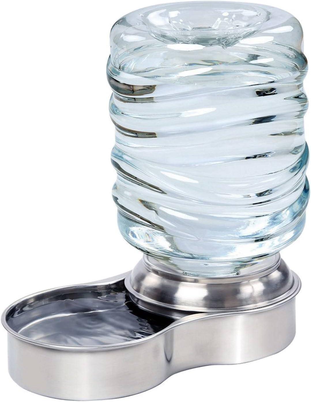 Pet Water Fountain for Dog Cat Stainless Steel Bowl Automatic Gravity Water Dispenser