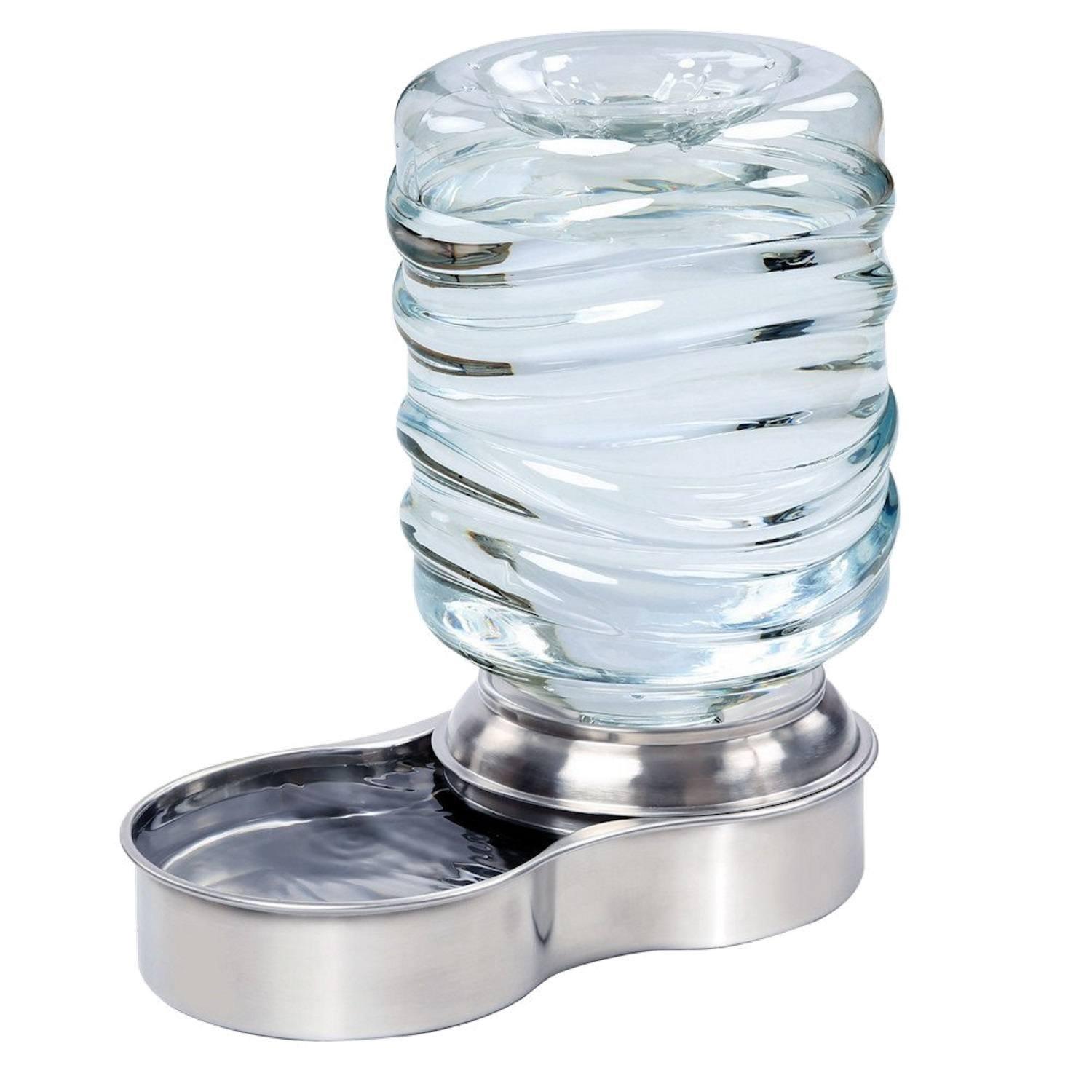 Pet Water Fountain for Dog Cat Stainless Steel Bowl Automatic Gravity Water Dispenser