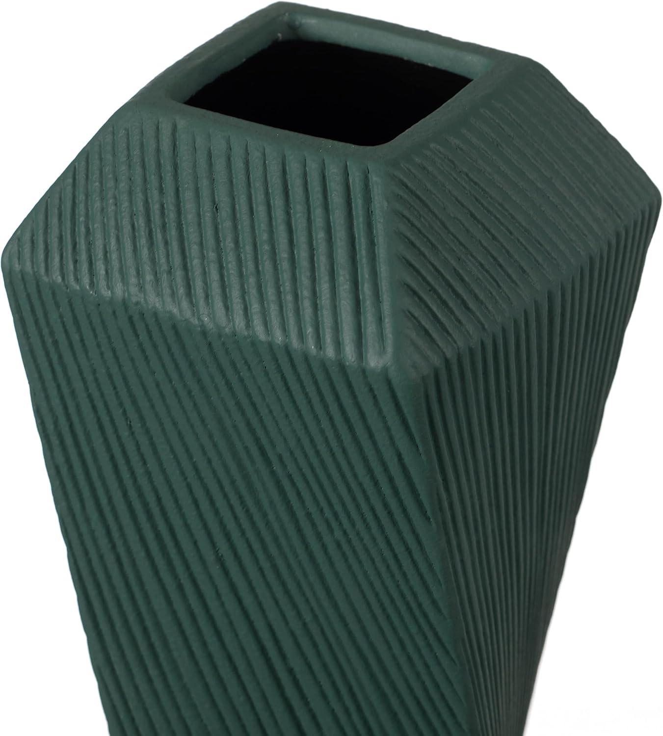 Uniquewise Decorative Ceramic Square Twisted Centerpiece Table Vase