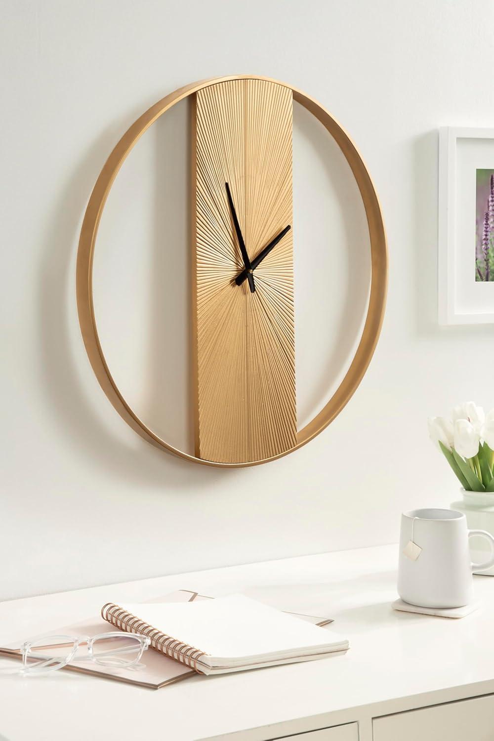 Kate & Laurel All Things Decor 24" Ladd Round Numberless Wall Clock Black