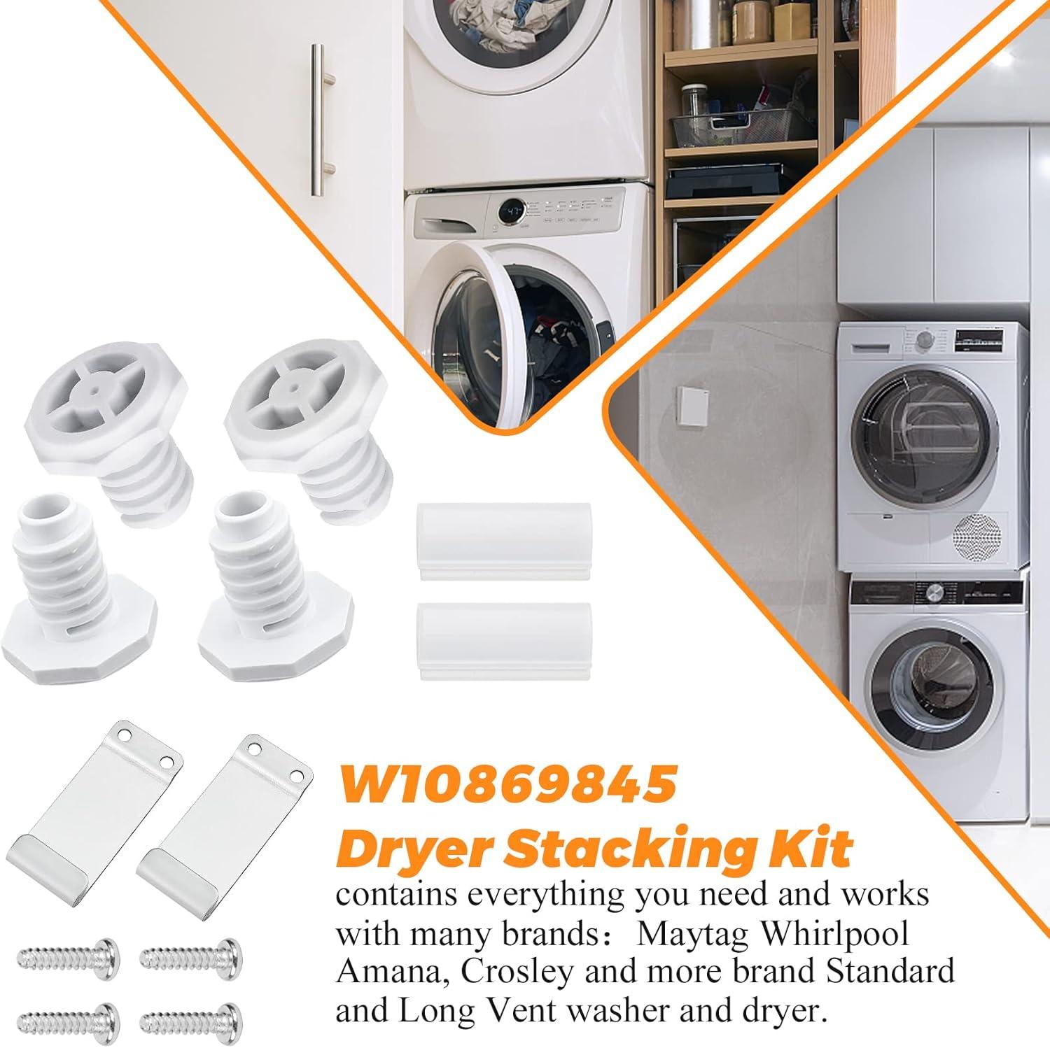 W10869845 Dryer Stacking Kit for Whirlpool & Maytag dryers & Long Vent Dryers, Replaces AP6047938, W10298318RP, W10761316, W10298318, PS3407625