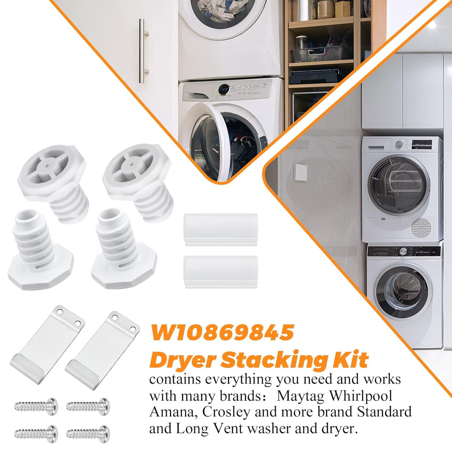 W10869845 Dryer Stacking Kit for Whirlpool & Maytag dryers & Long Vent Dryers, Replaces AP6047938, W10298318RP, W10761316, W10298318, PS3407625