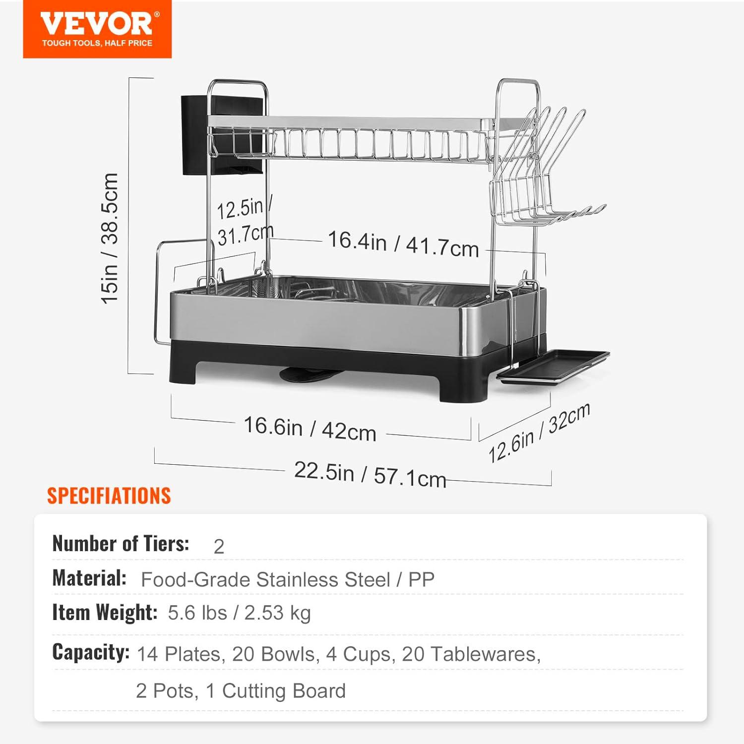 Stainless Steel Two Tier Dish Rack