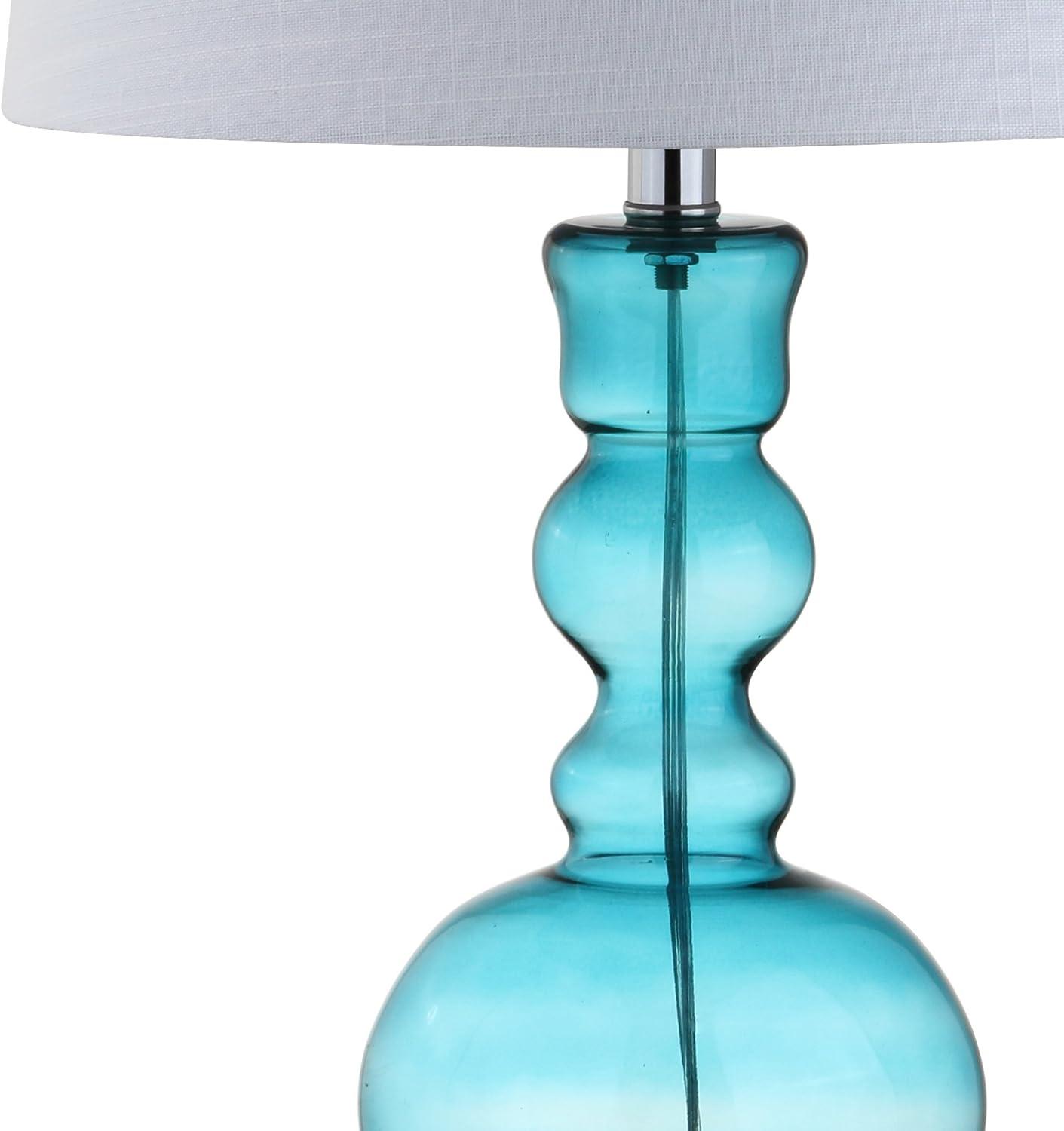 Genie 28.5" Glass LED Table Lamp, Aqua (Set of 2)