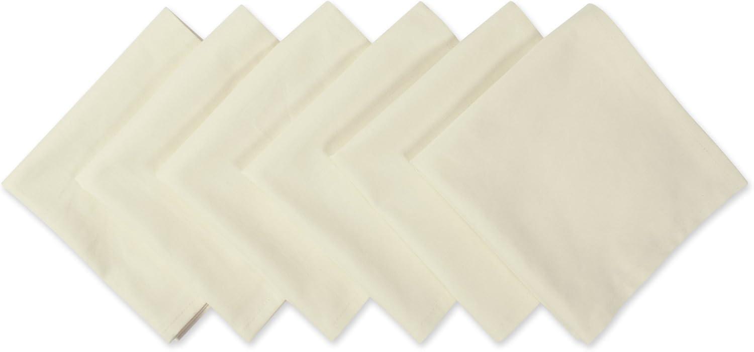 DII Solid Pastel Napkin Set Cotton, Machine Washable, 20x20 Inch, Natural, 6 Count