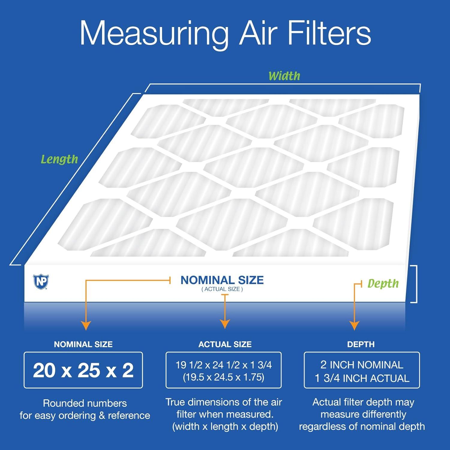 Nordic Pure 20x25x2 Pleated MERV 12 Air Filters 3 Pack