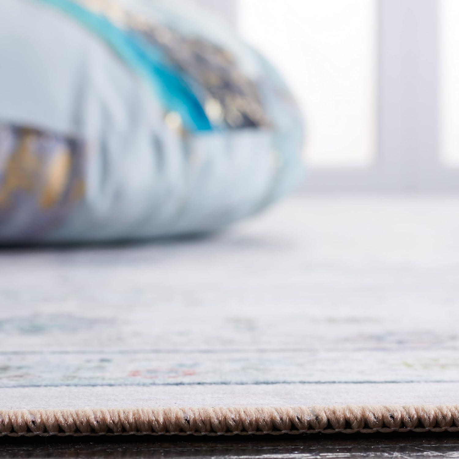 Tucson TSN165 Power Loomed Machine Washable Area Rug - Beige/Green - 6'x9' - Safavieh.