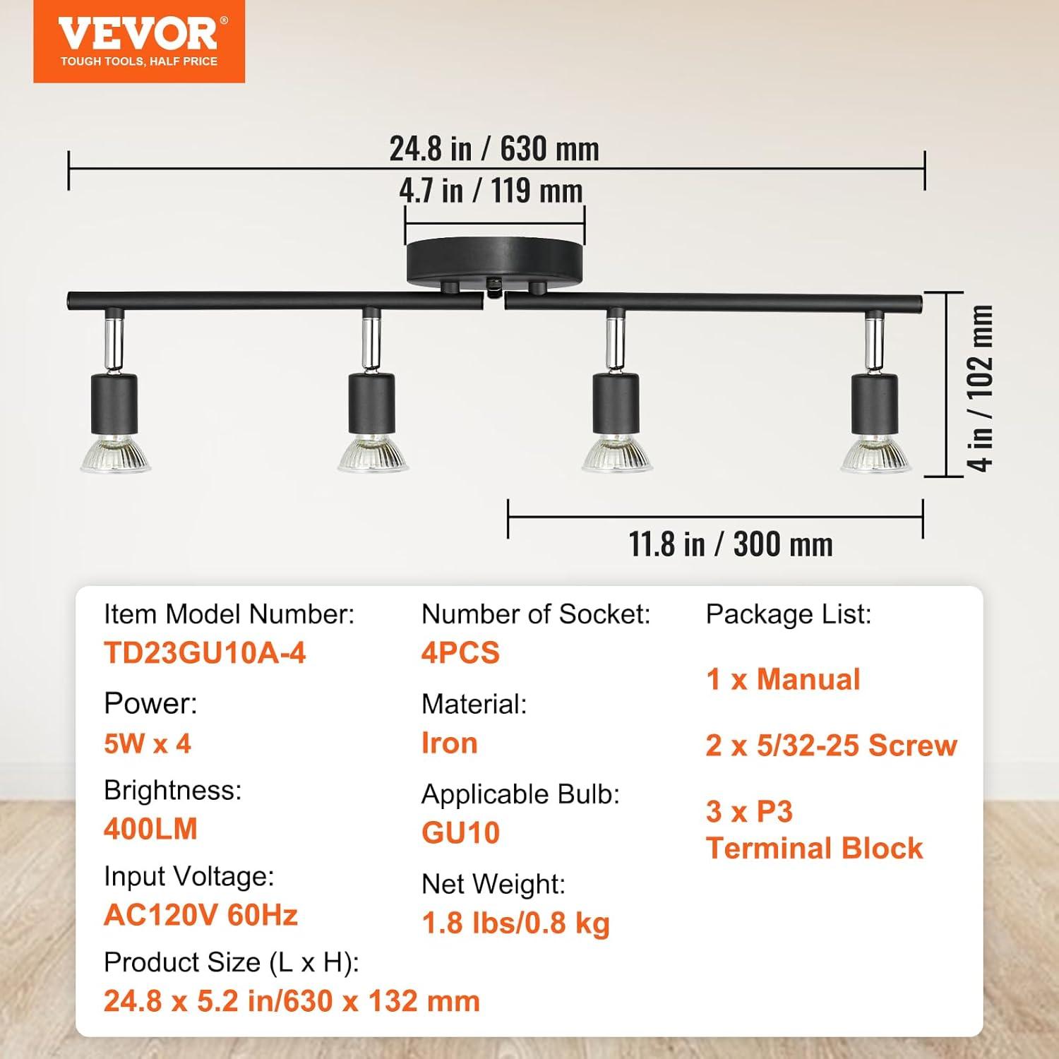 Matte Black Adjustable Track Lighting Kit