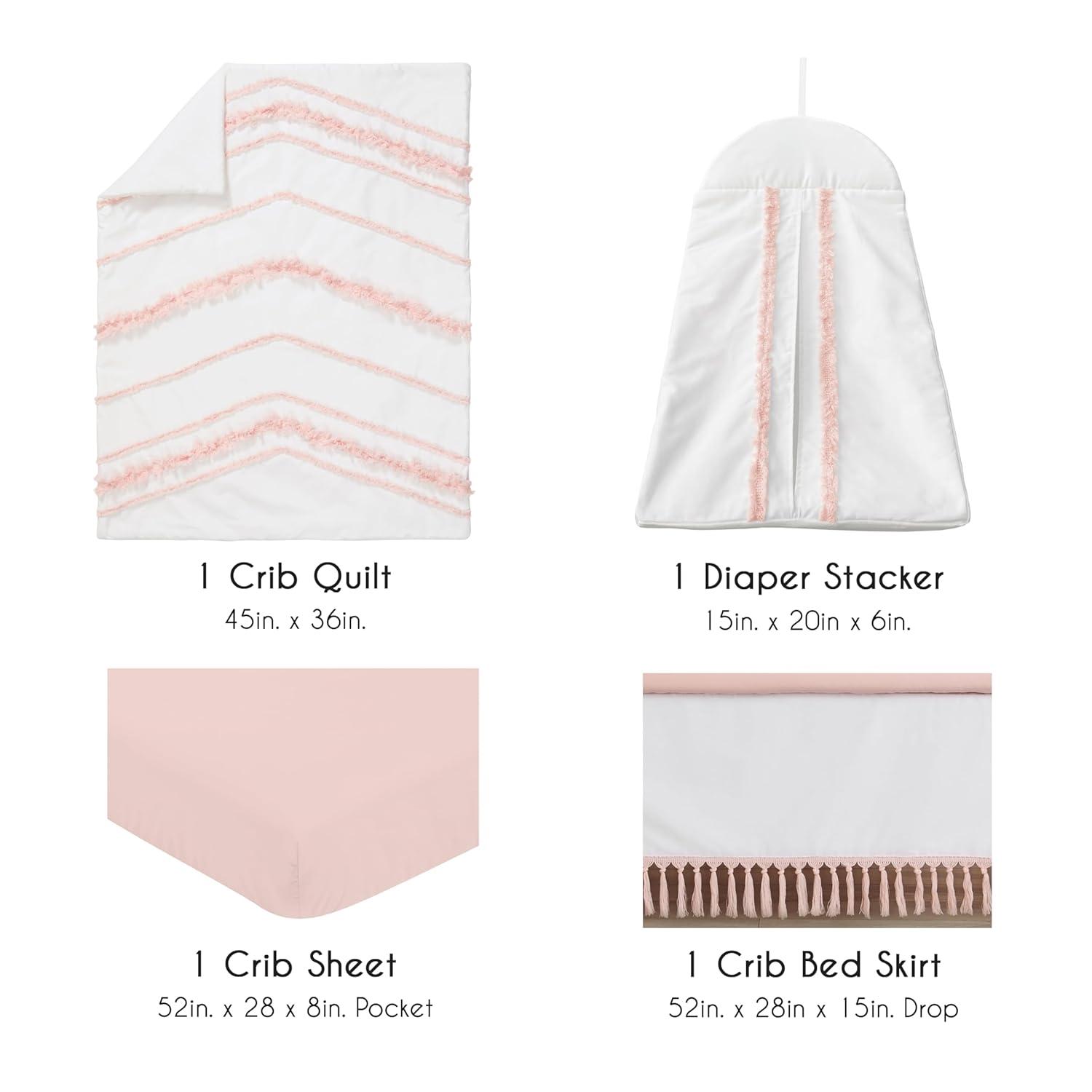 Sweet Jojo Designs Boho Fringe 4 Piece Crib Bedding Set