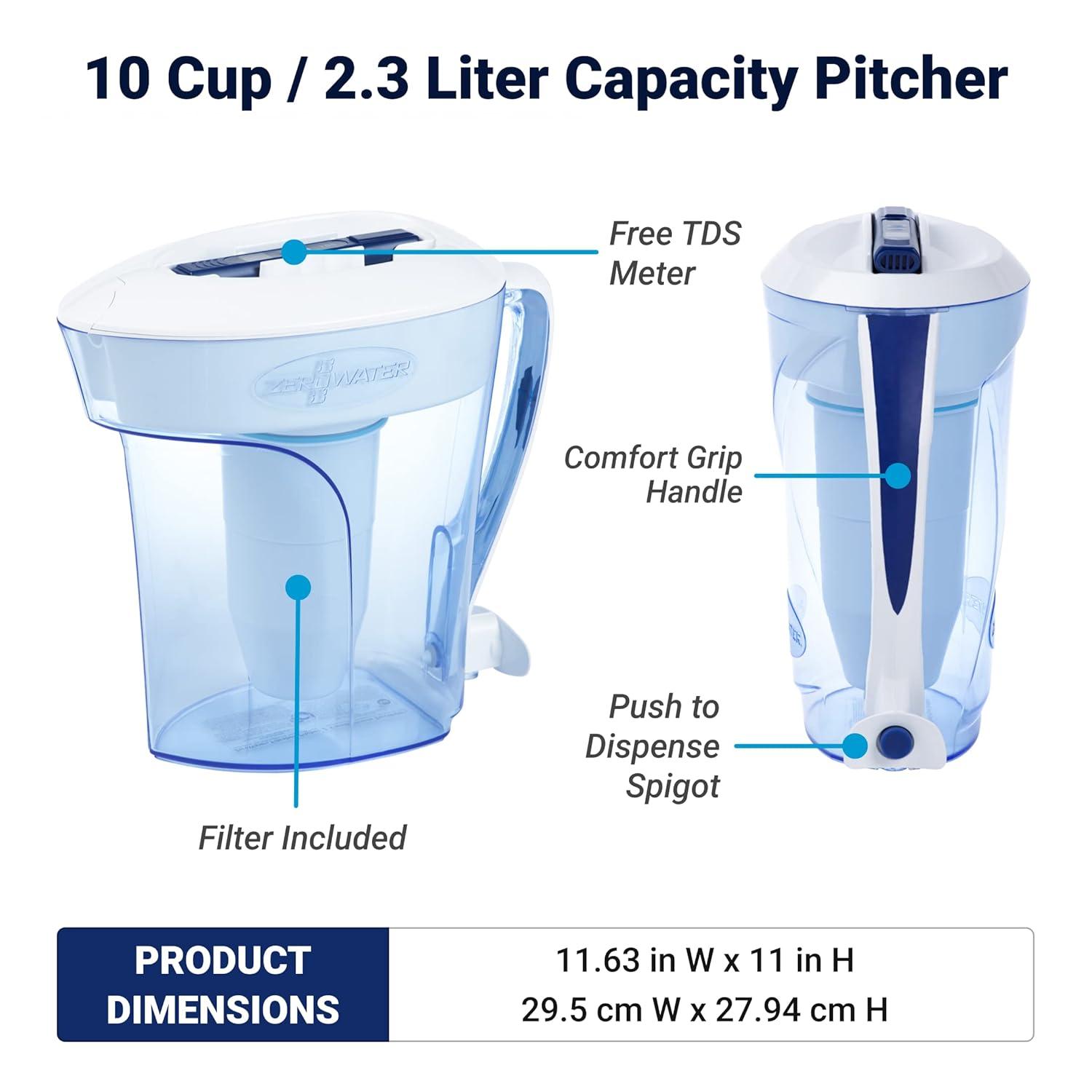 ZeroWater 10 Cup 5-stage Water Filtration Pitcher