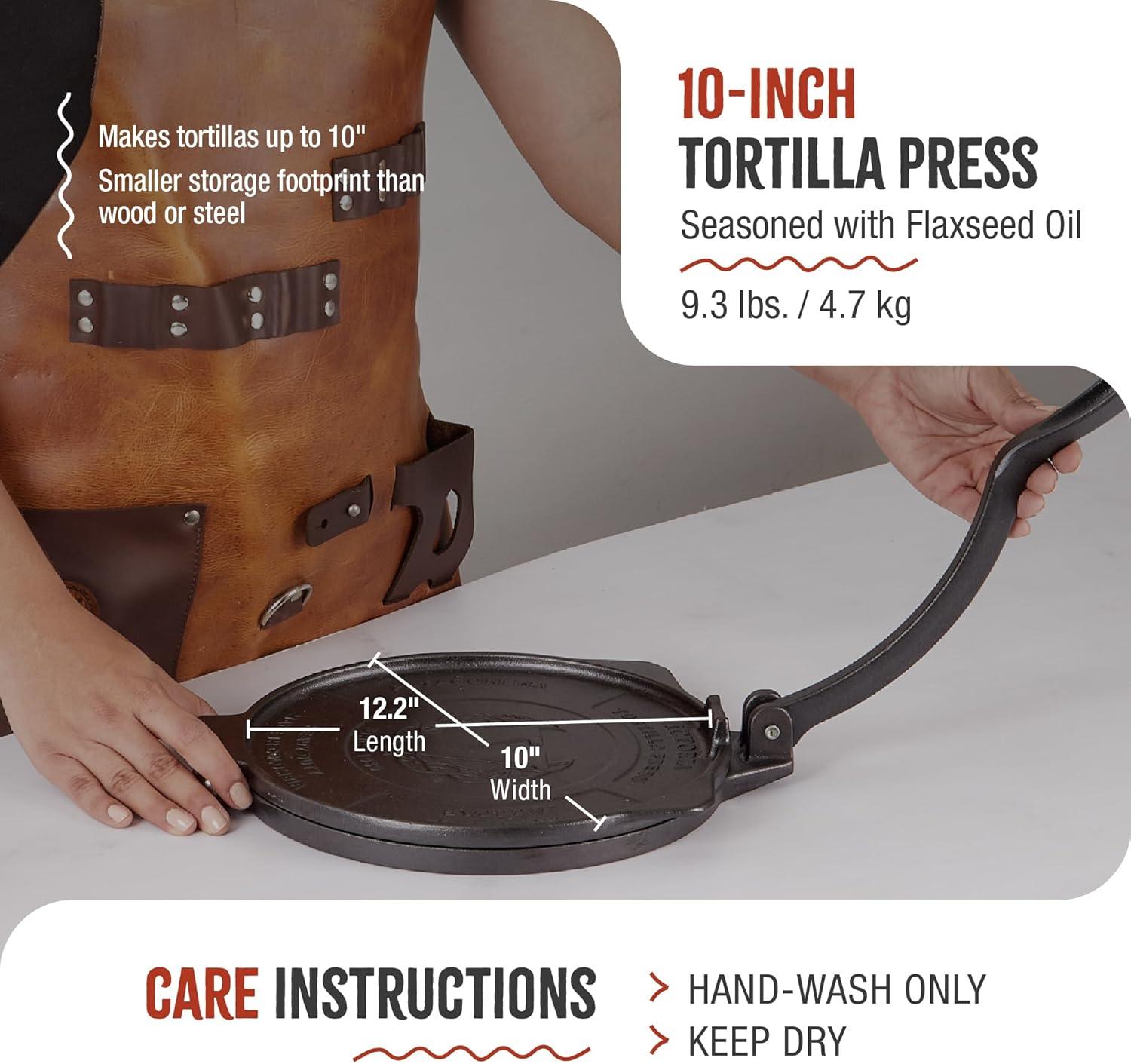 Victoria 10-Inch Heavy-Duty Cast Iron Tortilla Press